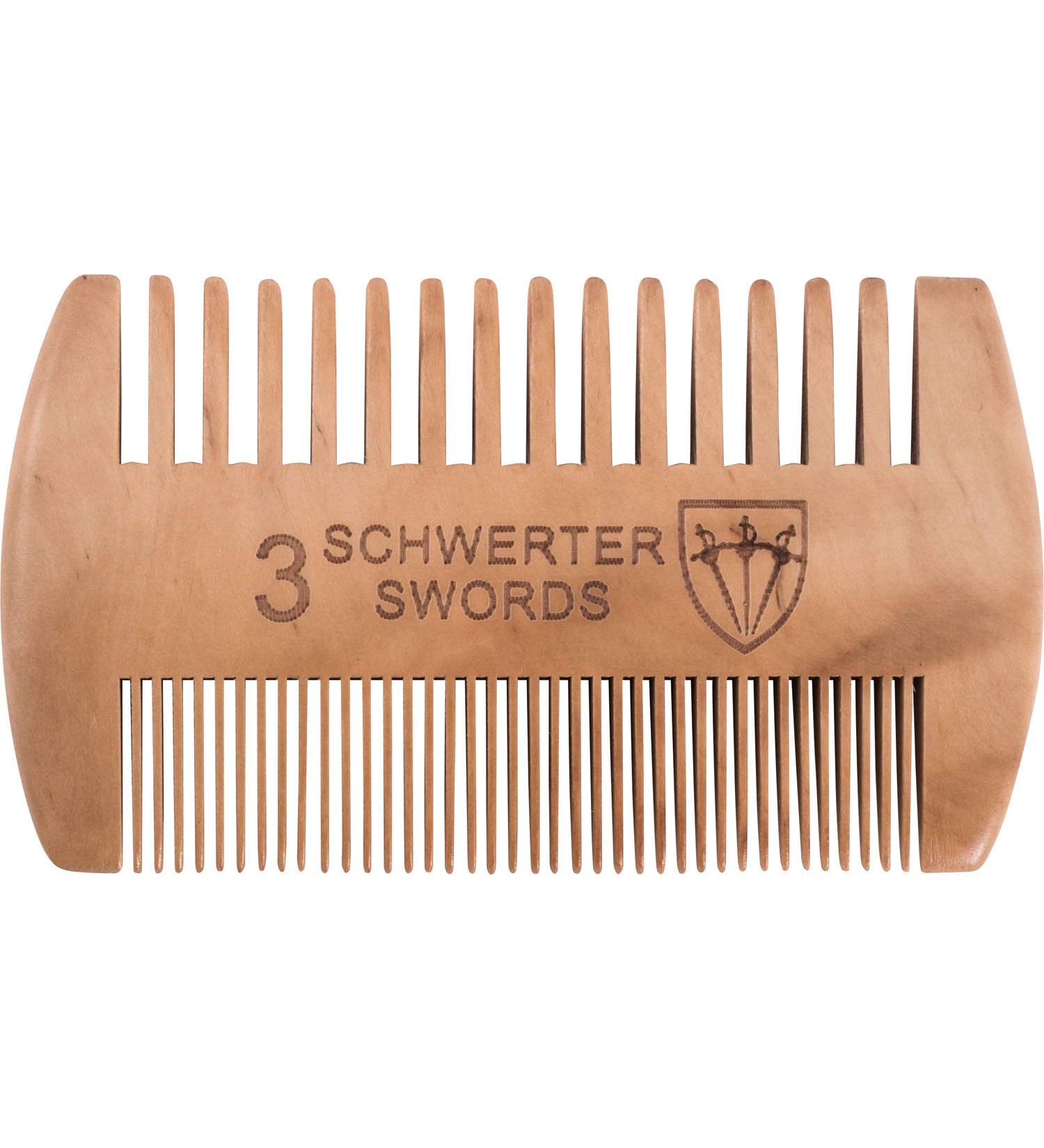 Three Swords Barba Beard Care Comb - Quality Peach Wood Grooming for All Beard Types - Buy Online on GoSupps.com