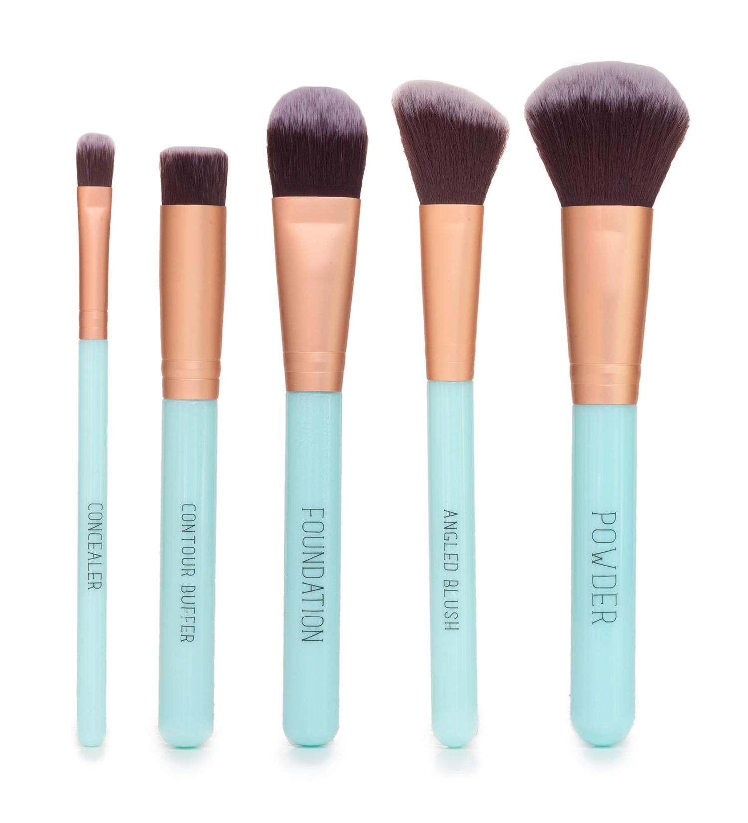 Nicole Miller 5-Piece Makeup Brush Set | Foundation Powder Blush & Concealer Brushes | International Shipping Available - Buy Online on GoSupps.com