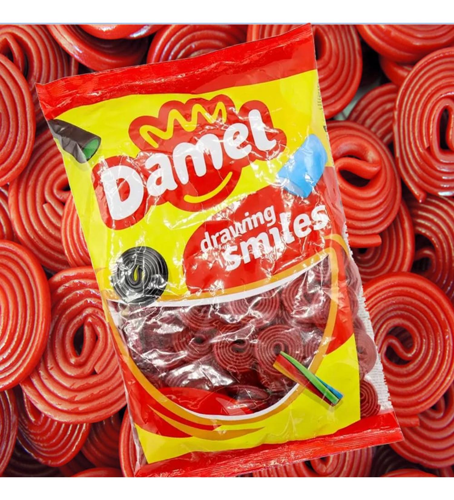 Damel drawing Smiles Discos sabor a fresa strawberry flavor wheels Sweet - 1kg - Buy Online on GoSupps.com