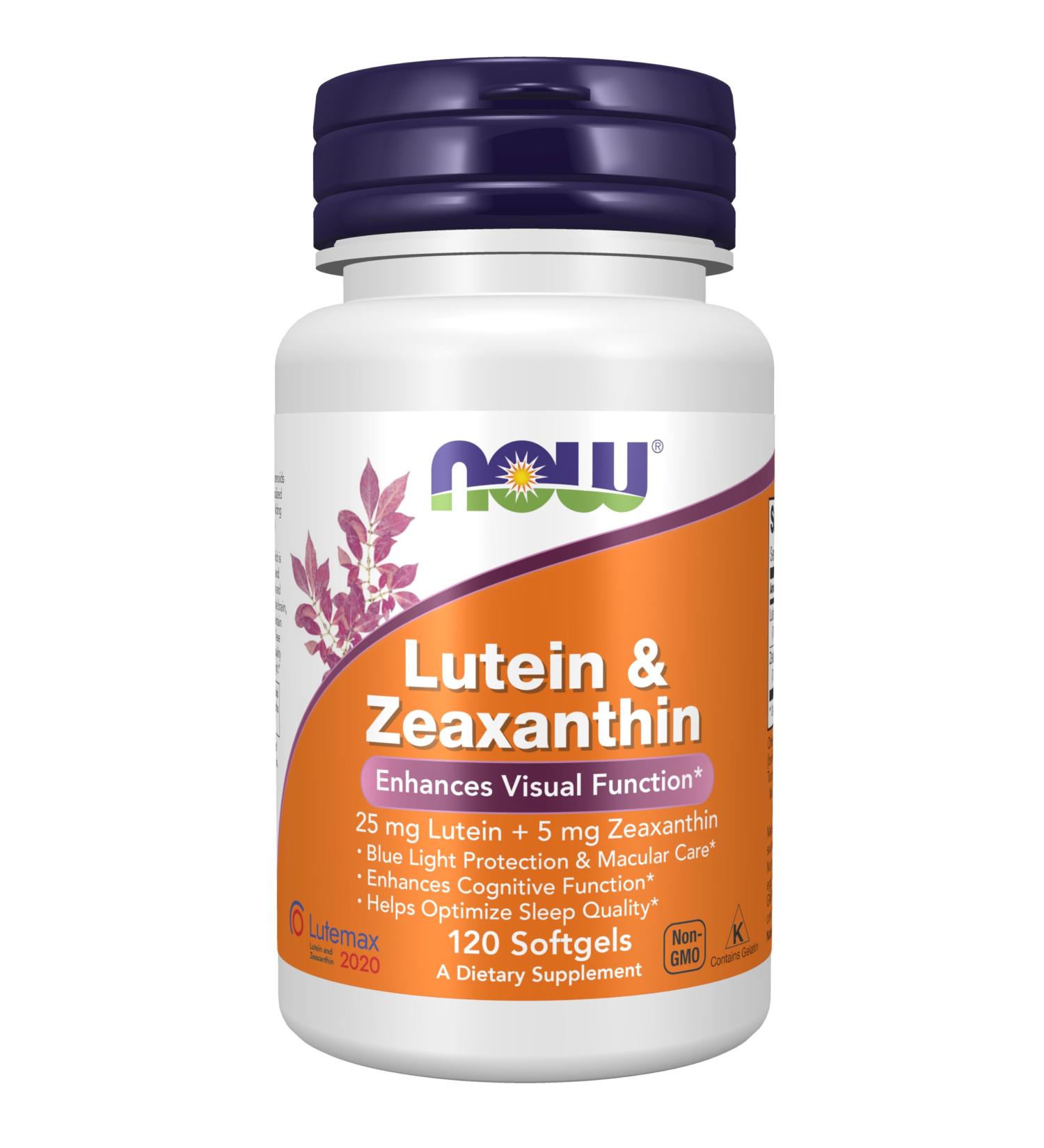 Now Supplements Lutein & Zeaxanthin with 25 mg Lutein and 5 mg Zeaxanthin 120 Softgels - Buy Online on GoSupps.com