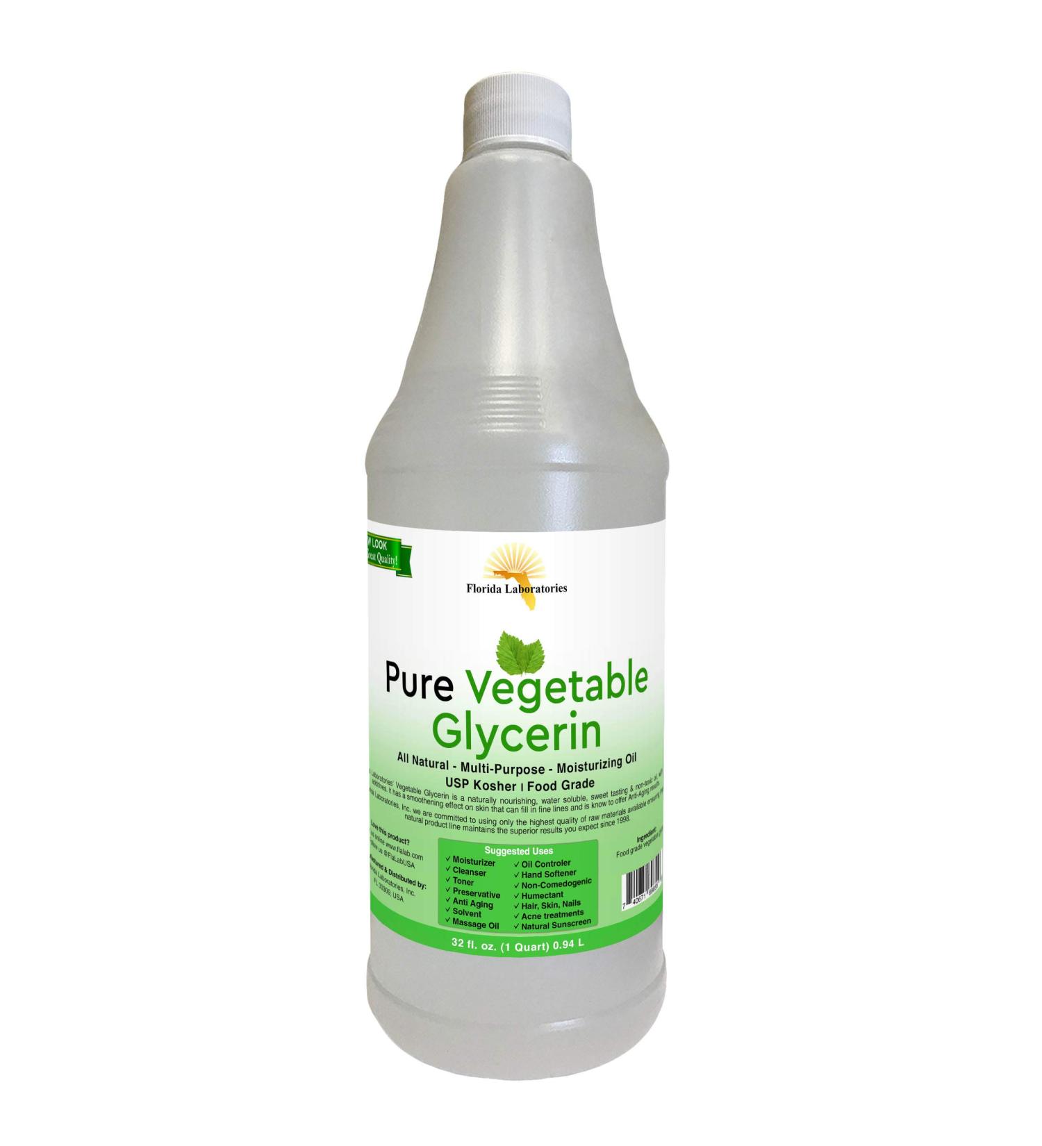 One Quart (32 oz) Vegetable Glycerine/Glycerine USP VG Kosher 99.9% Pure Food Grade