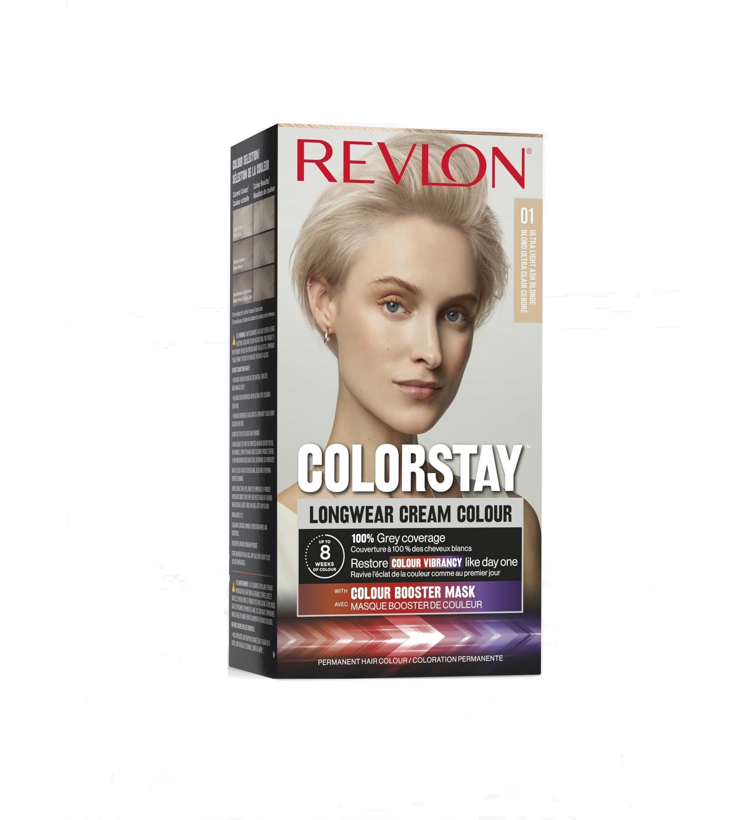 Revlon Colorstay Longwear Permanent Cream Colour Ultra Light Ash Blonde 01 Ultra Light Ash Blonde 165 ml (Pack of 1) - Buy Online on GoSupps.com