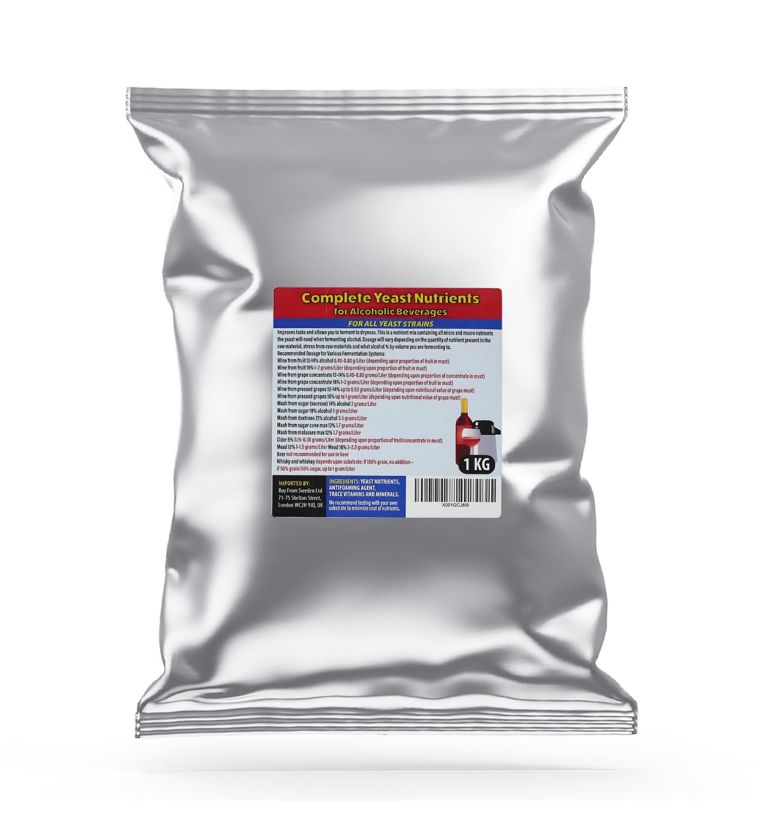 Complete Yeast Nutrients Bulk Pack 1 KG for Alcoholic Fermentation - Premium Quality Worldwide Shipping - Buy Online on GoSupps.com