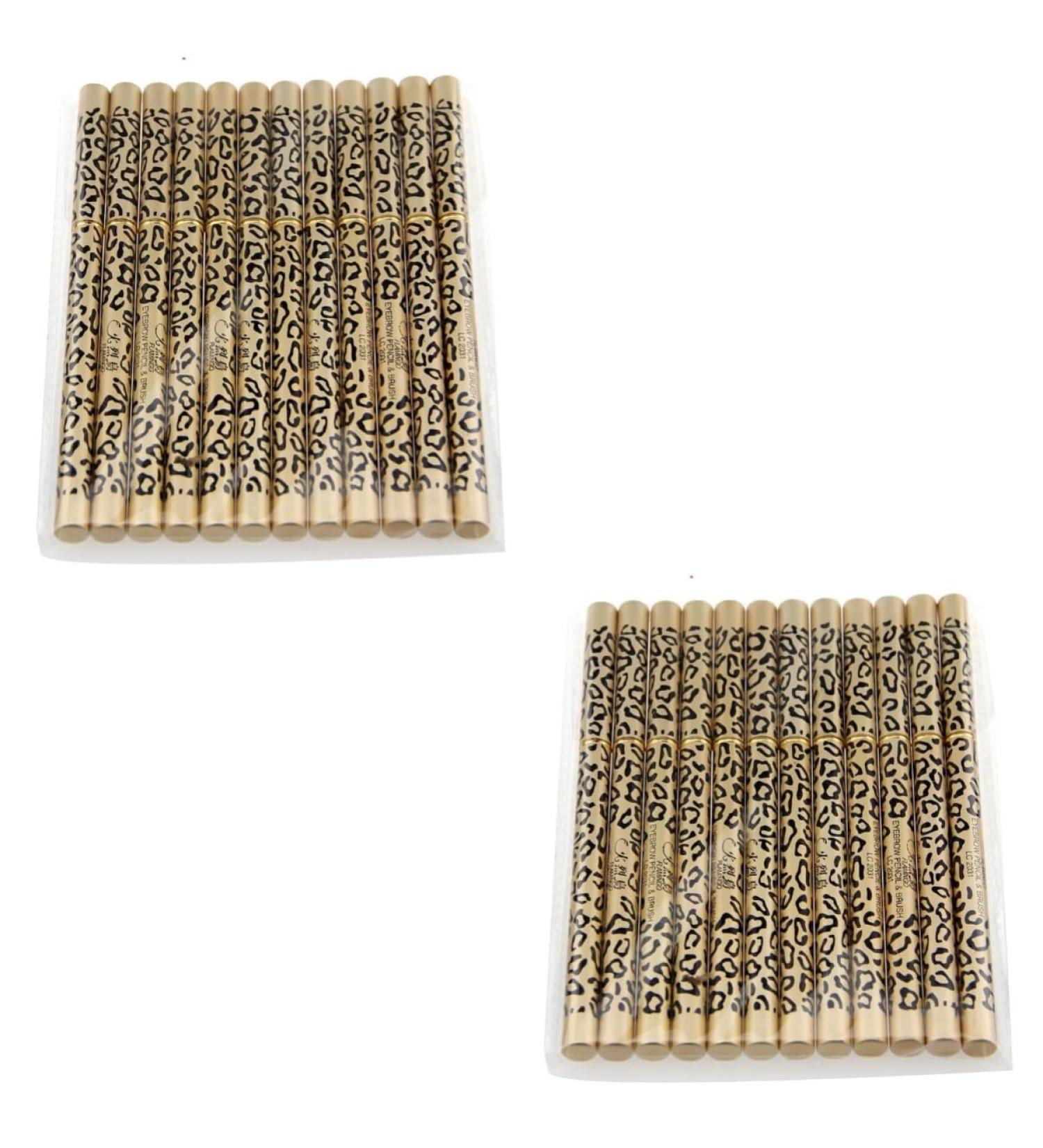 Angoily 2pcs Set 12pcs Brow Pencil Eyebrow Pen Eyeliner Pencil with Brush Iron Tube Double Head - Buy Online on GoSupps.com