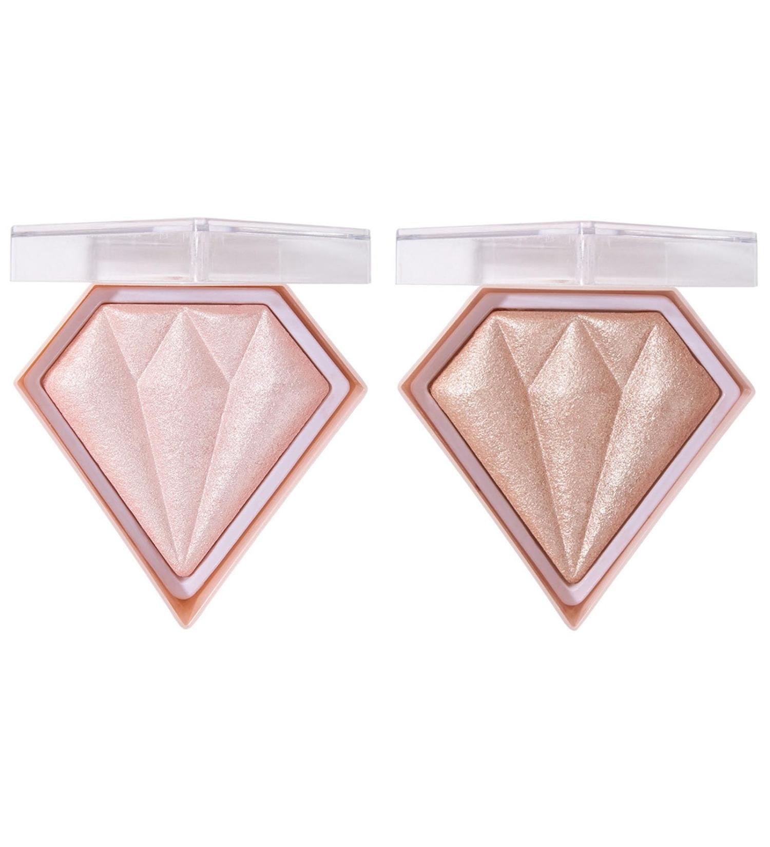 Diamond Highlighter Palette - Pink & Ginger Yellow #03 & #04 | Waterproof, Long Lasting, Highly Pigmented Highlighting Powder for Radiant & Shimmery Finish - 1.00g (Pack of 1) - Buy Online on GoSupps.com