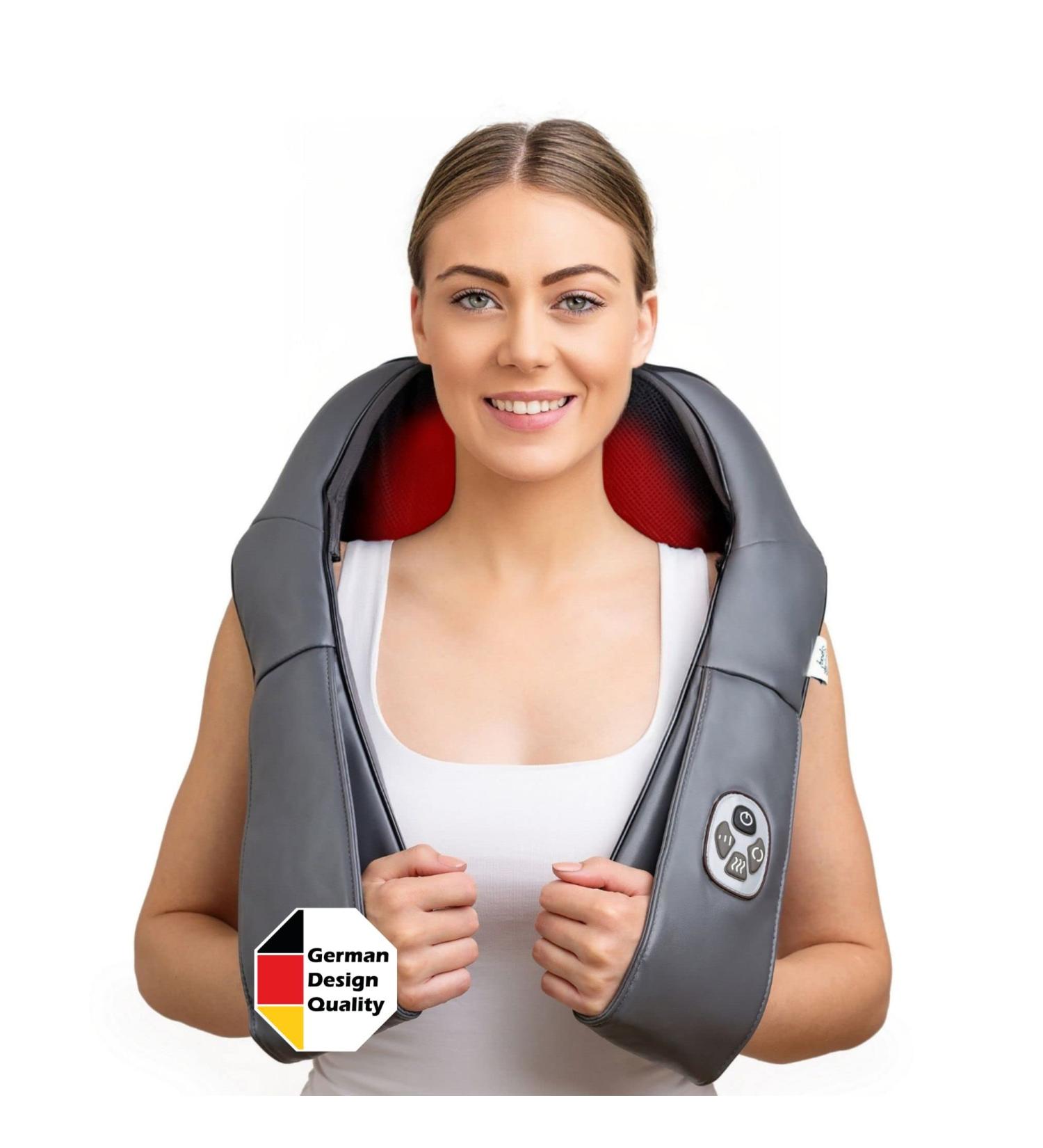 Original Munich Spring Shiatsu Neck Massage Device with Heat | 7-Year Guarantee | Wired Massager for Neck Shoulders Back & Legs | German Design - International Shipping Available - Buy Online on GoSupps.com