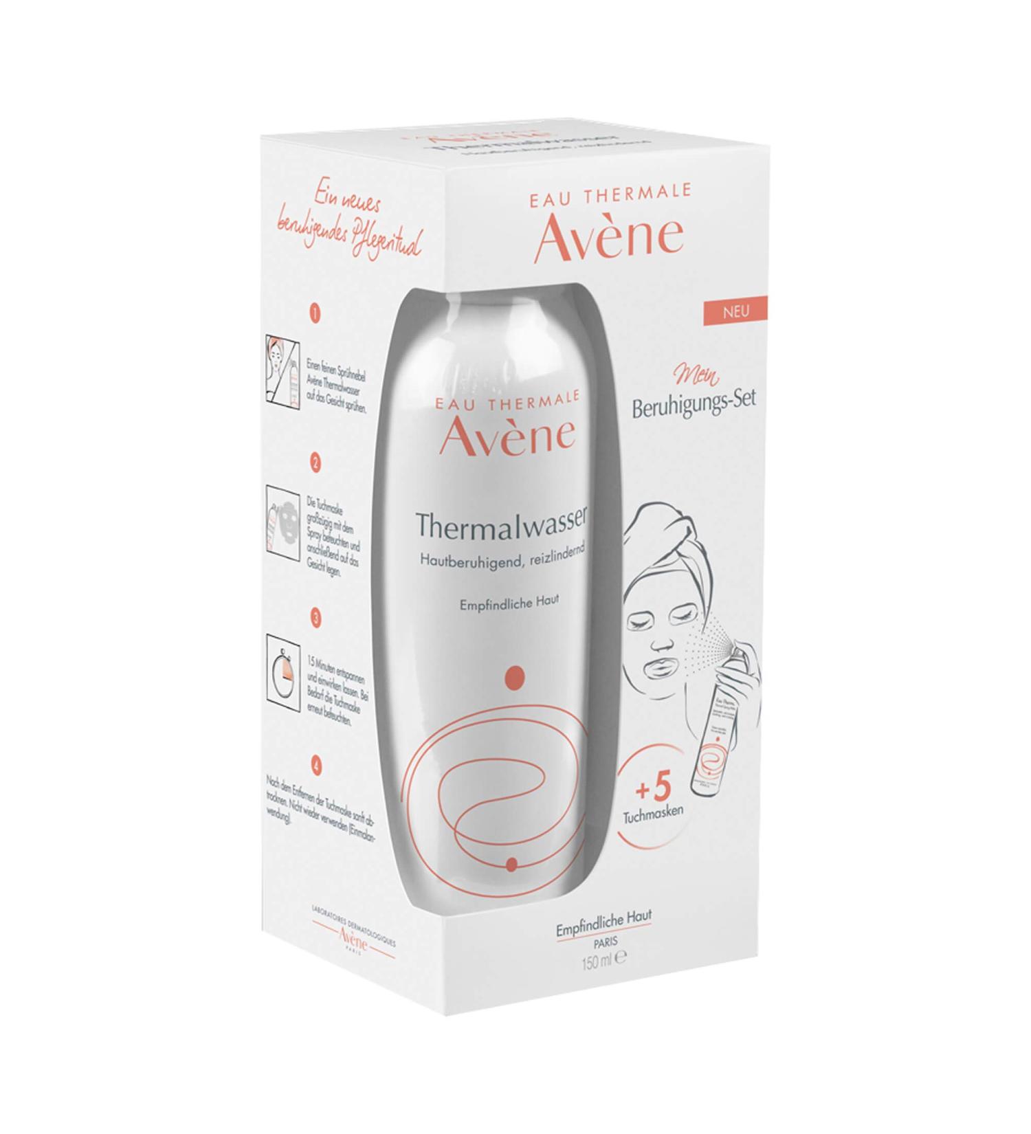 Av ne Thermal Water Spray and Sheet Masks Soothing Set 1 pc. Combo Pack