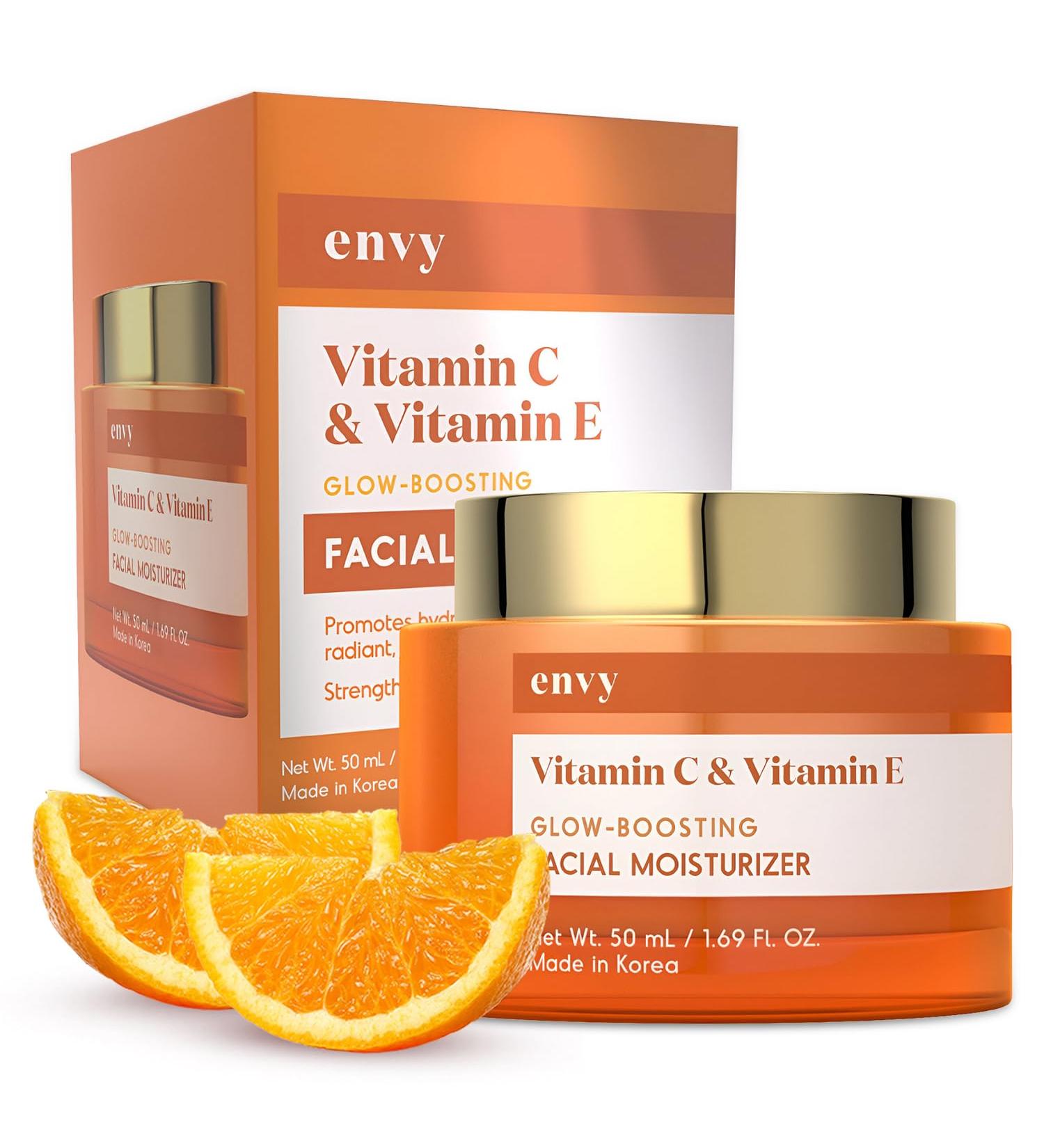 Envy Vitamin C & Vitamin E Face Moisturizer Cream - Hydrating Reduces Acne Scars & Fine Lines - Anti-Aging Dermatologist Tested for All Skin Types - 1.69 Fl. Oz - Buy Online on GoSupps.com