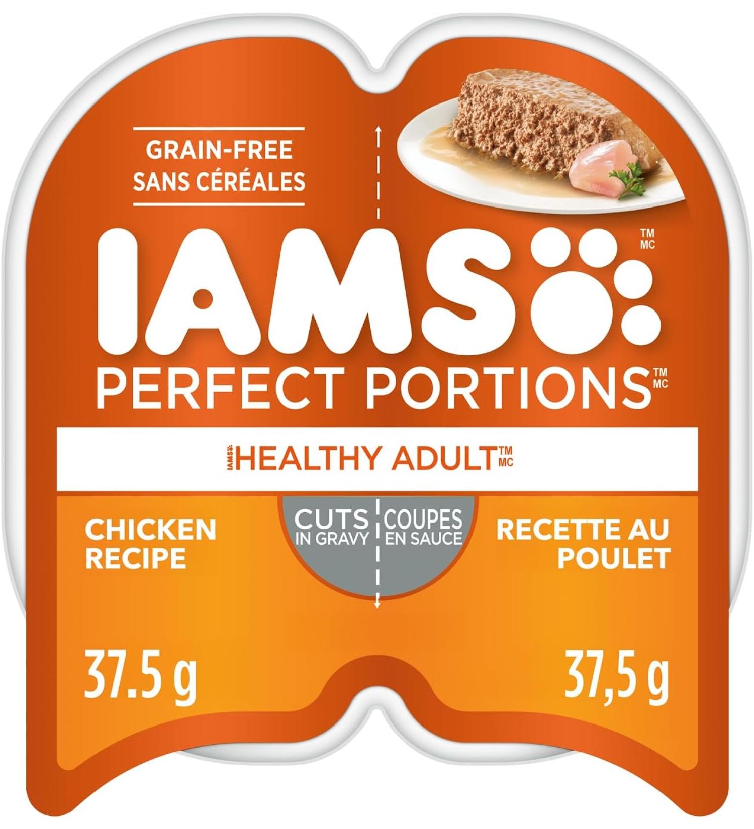 IAMS Perfect Portions Healthy Wet Cat Food Adult Grain Free Cuts in Gravy - Chicken Flavour - Pack Of 24 - Buy Online on GoSupps.com