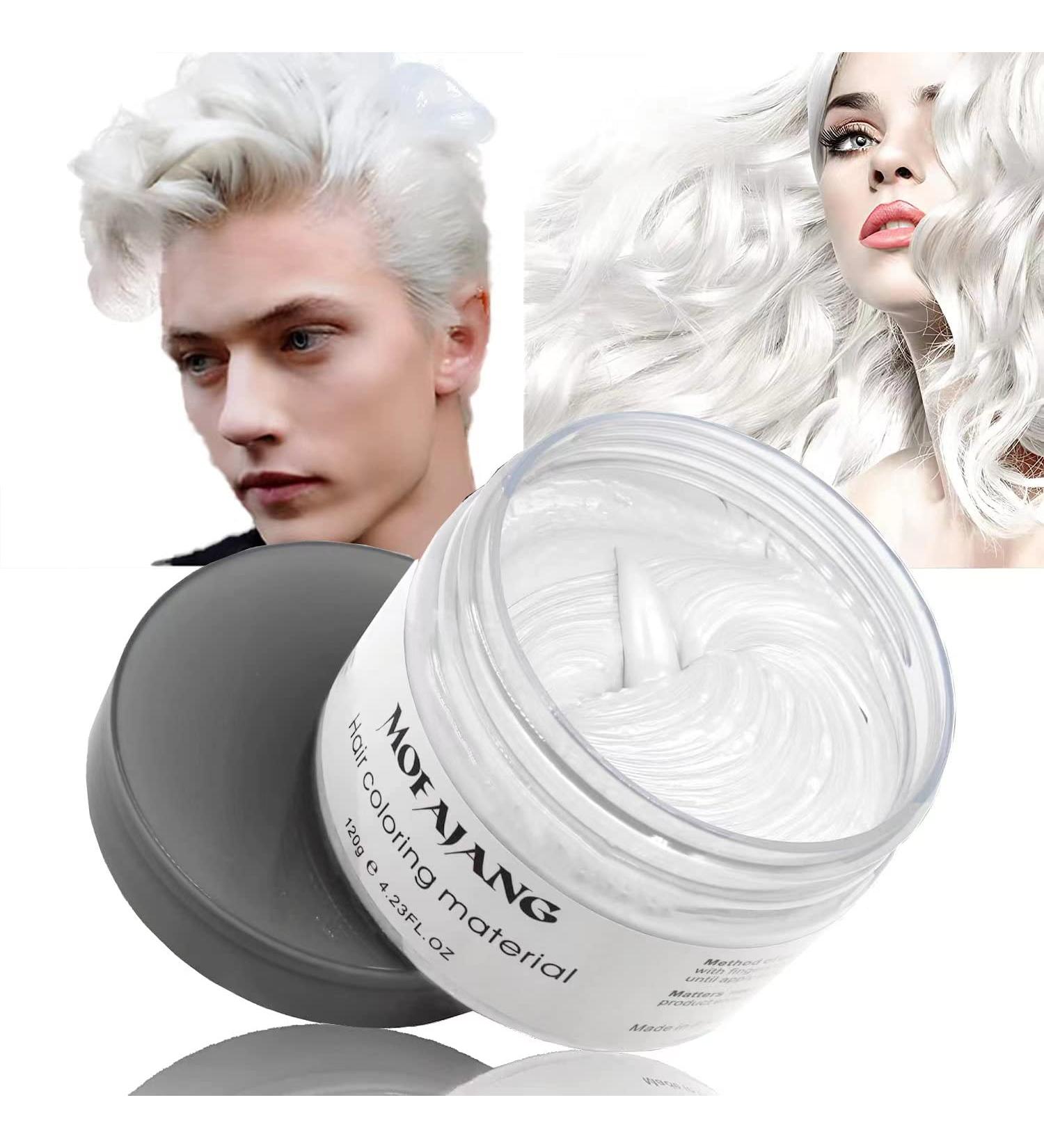 Acosexy White Temporary Hair Dye Color Wax 4.23oz - Natural Hair Spray for Kids Halloween Cosplay - Buy Online on GoSupps.com