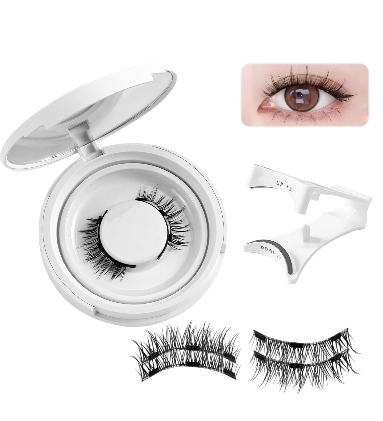Mesen Magnetic Eyelashes 2 Pairs Magnetic Eyelashes Without Eyeliner 3D Magnetic False Eyelashes with Pliers Reusable False Magnetic Eyelashes Waterproof Durable - Buy Online on GoSupps.com
