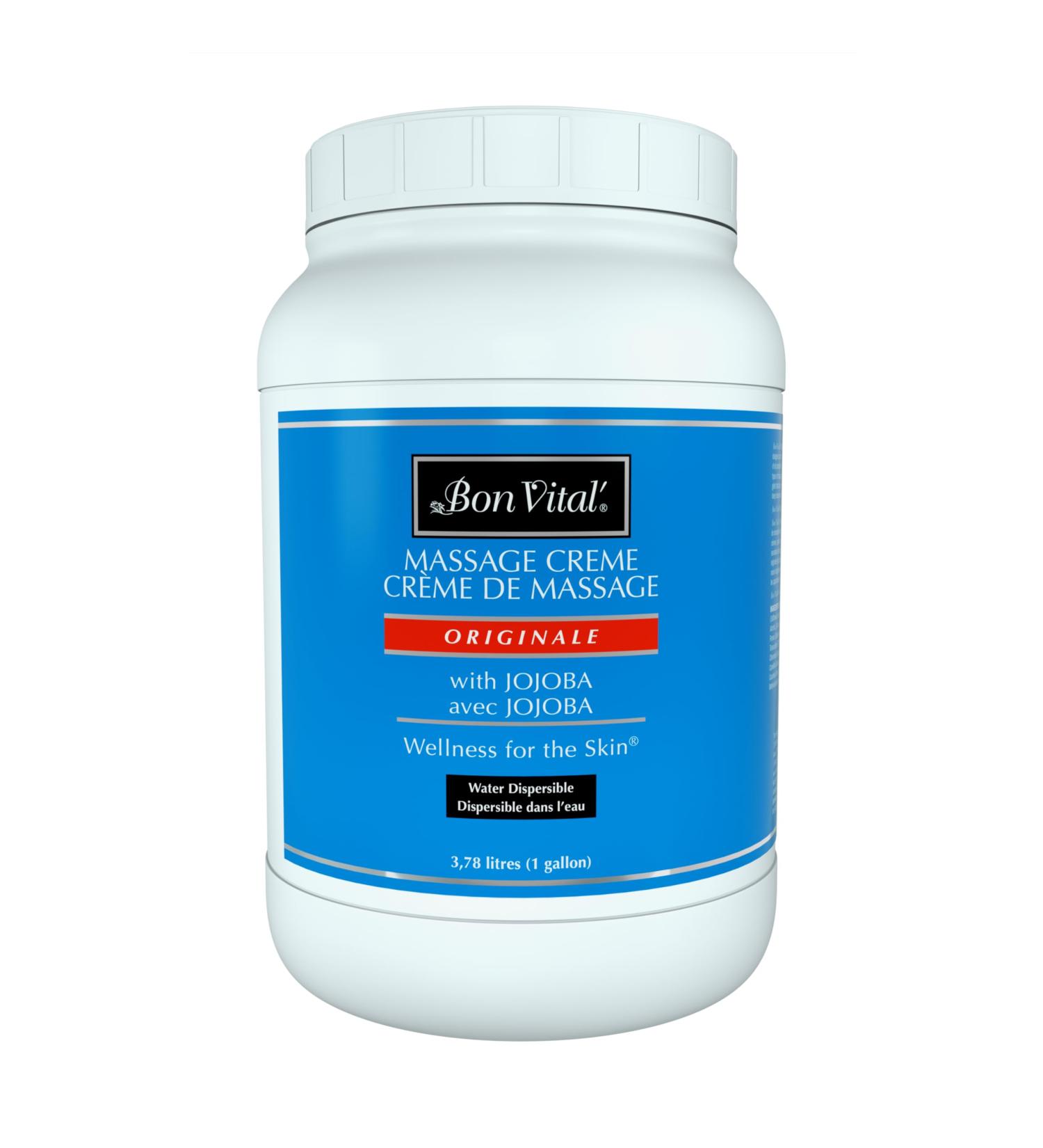 Bon Vital Original Massage Creme - Versatile Massage Foundation for Sore Muscles & Dry Skin Repair - 1 Gallon Jar - International Shipping Available - Buy Online on GoSupps.com