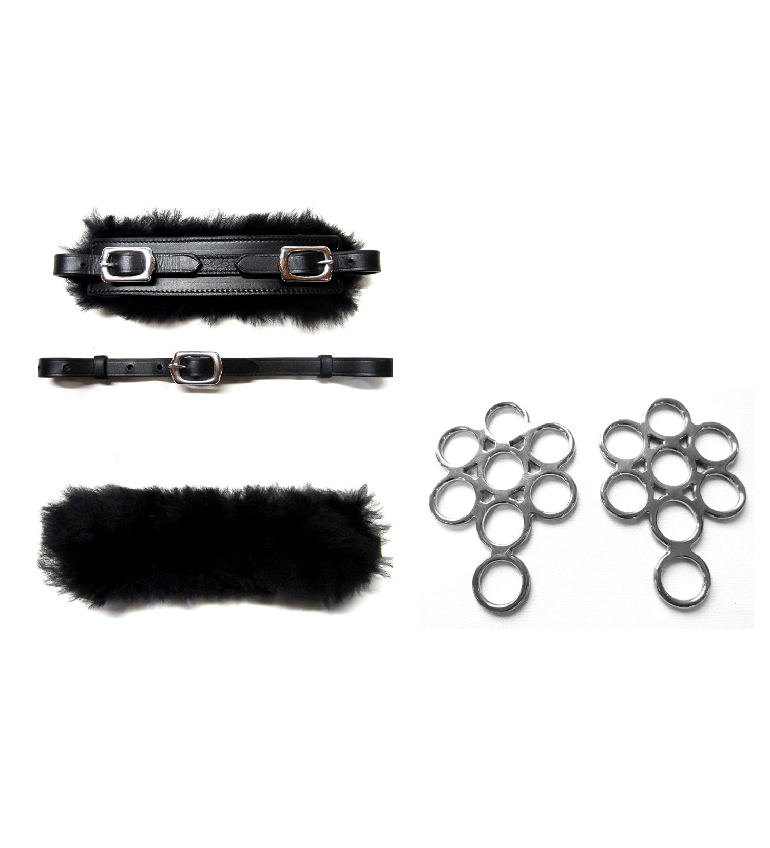Buy PS Horse Bitless Bridle Hackamore Set | Real Sheepskin Black & Silver Fitting - International Shipping Available - Buy Online on GoSupps.com