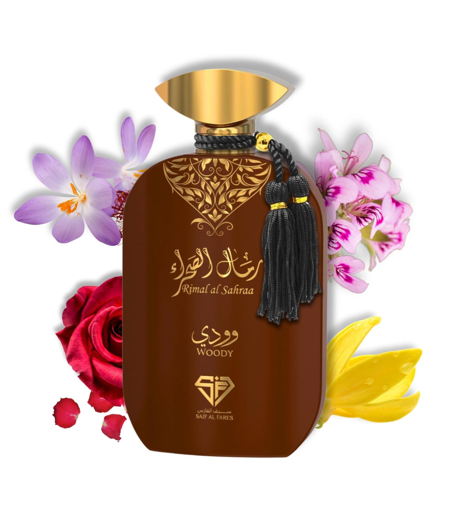 Rimal Al Sahraa Woody - Exquisite Parfum for Men | Spicy Floral Leathery Scent | Alcohol Free Arab Perfumes 3.4 Fl. Oz. - Buy Online on GoSupps.com