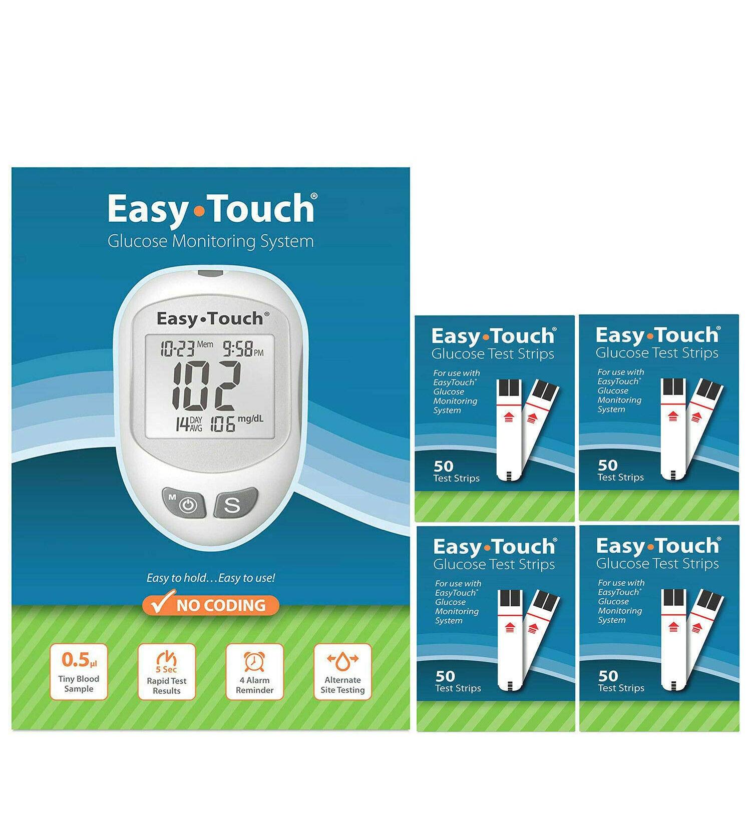 Free Easy Touch Glucose Meter w/ purchase of 200ct Easy Touch Test Strips