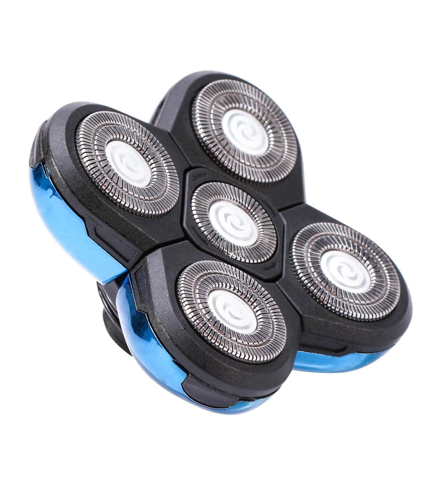 T tes de lame de rasoir 5 t tes de rechange pour barbe facile installer t te de rasoir lectrique pour t te et visage (couleur : bleu) - Buy Online on GoSupps.com