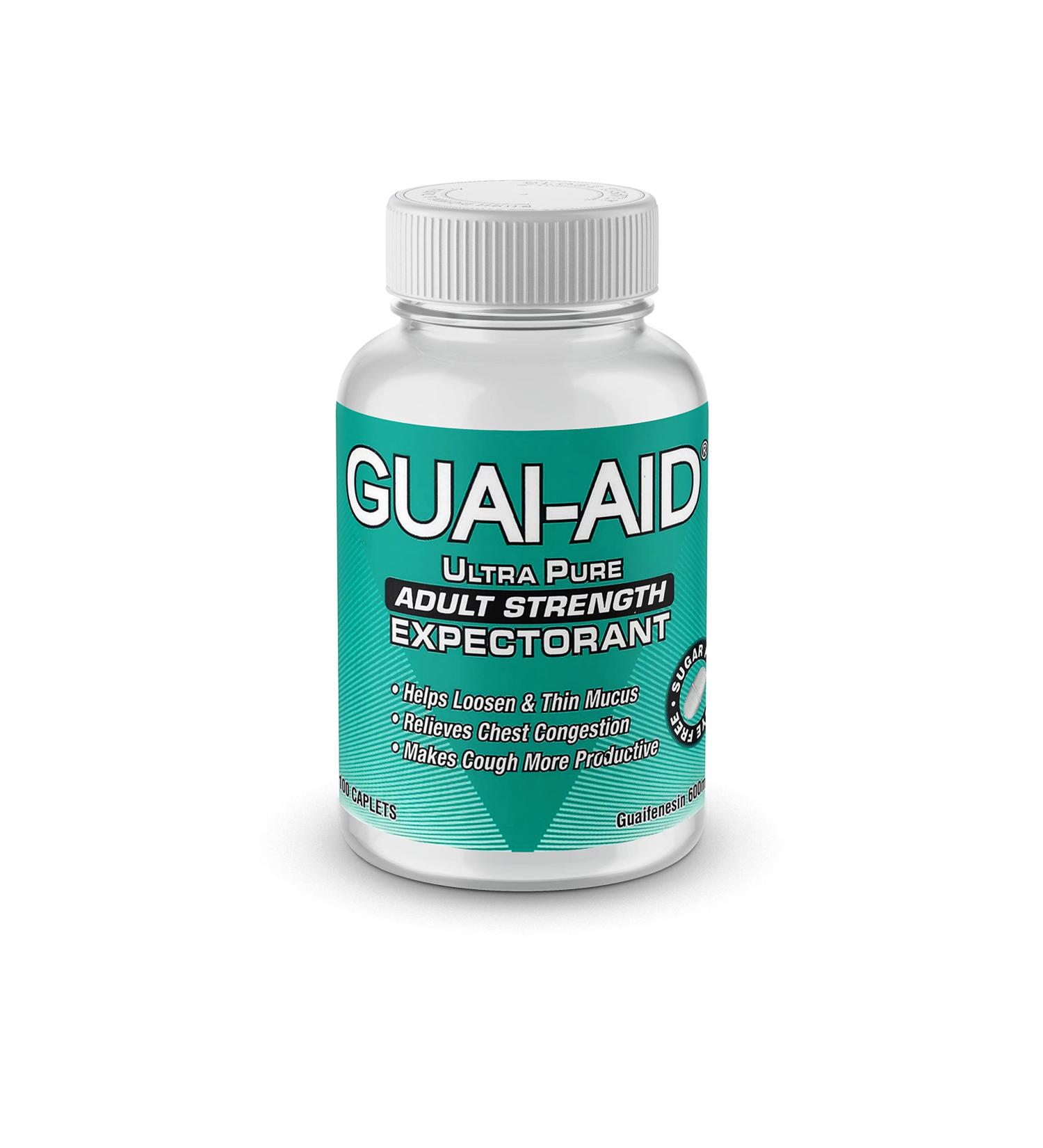 100 Guaifenesin 600mg Caplets - All-Day Mucus Relief for Cough Chest Congestion & Cold Symptoms | International Shipping Available - Buy Online on GoSupps.com