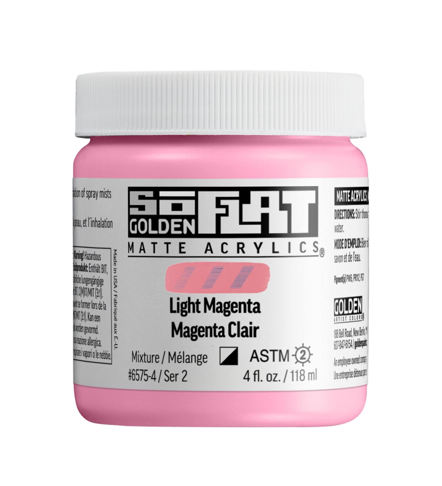 Golden : SoFlat : Matte Acrylic Paint : 118ml : Light Magenta - Buy Online on GoSupps.com