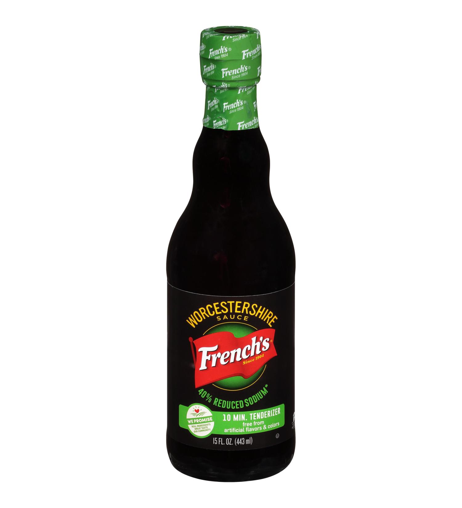 French's Reduced Sodium Worcestershire Sauce 15 fl oz - Flavorful and Healthier Option - Buy Online on GoSupps.com