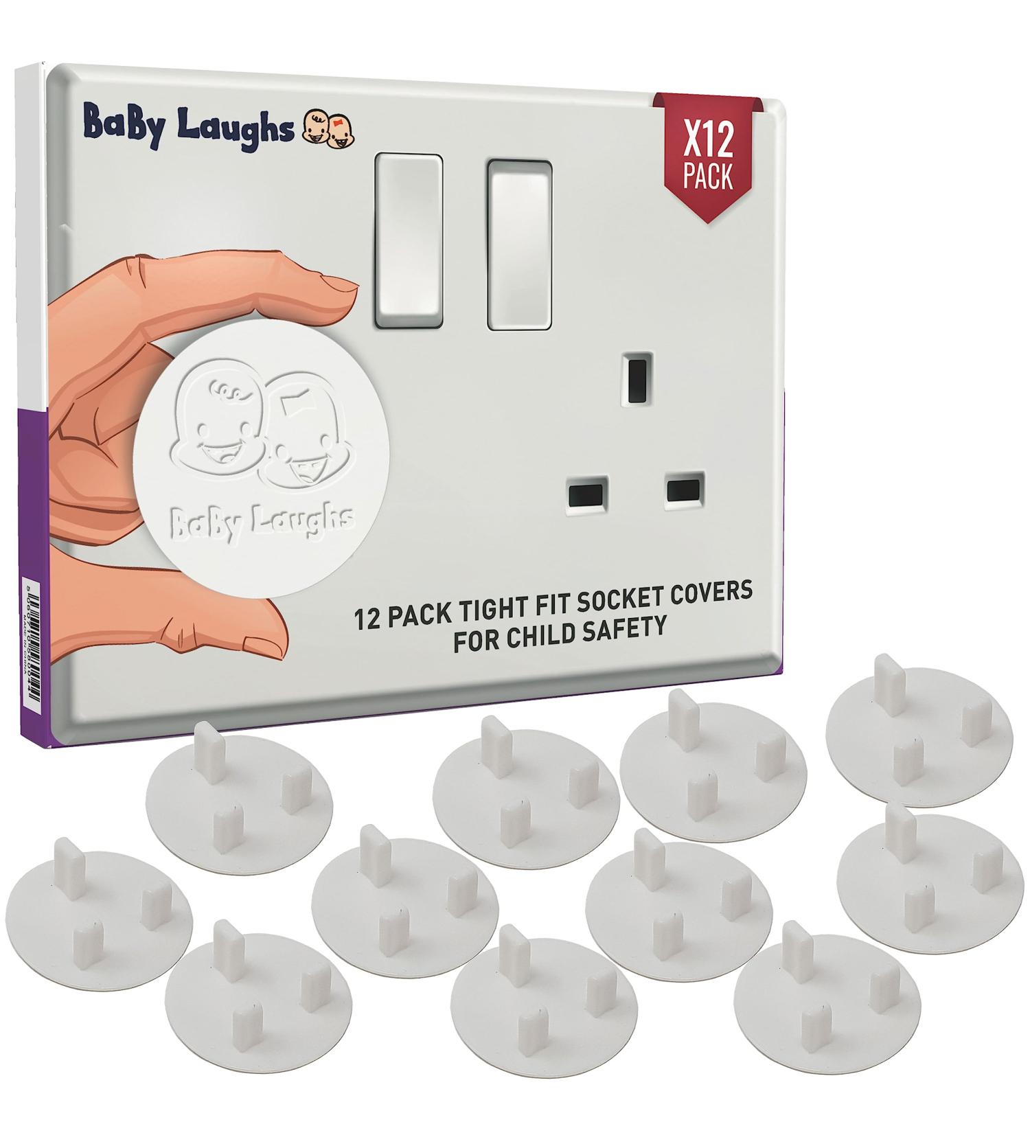 BaBy Laughs Plug Socket Covers UK for Baby Proofing - 12 Pack Tight Fit Waterproof Wall Socket Protector Set for Indoor Outdoor Use White Electric Socket Cover for Child Safety 12 Count (Pack of 1) - Buy Online on GoSupps.com