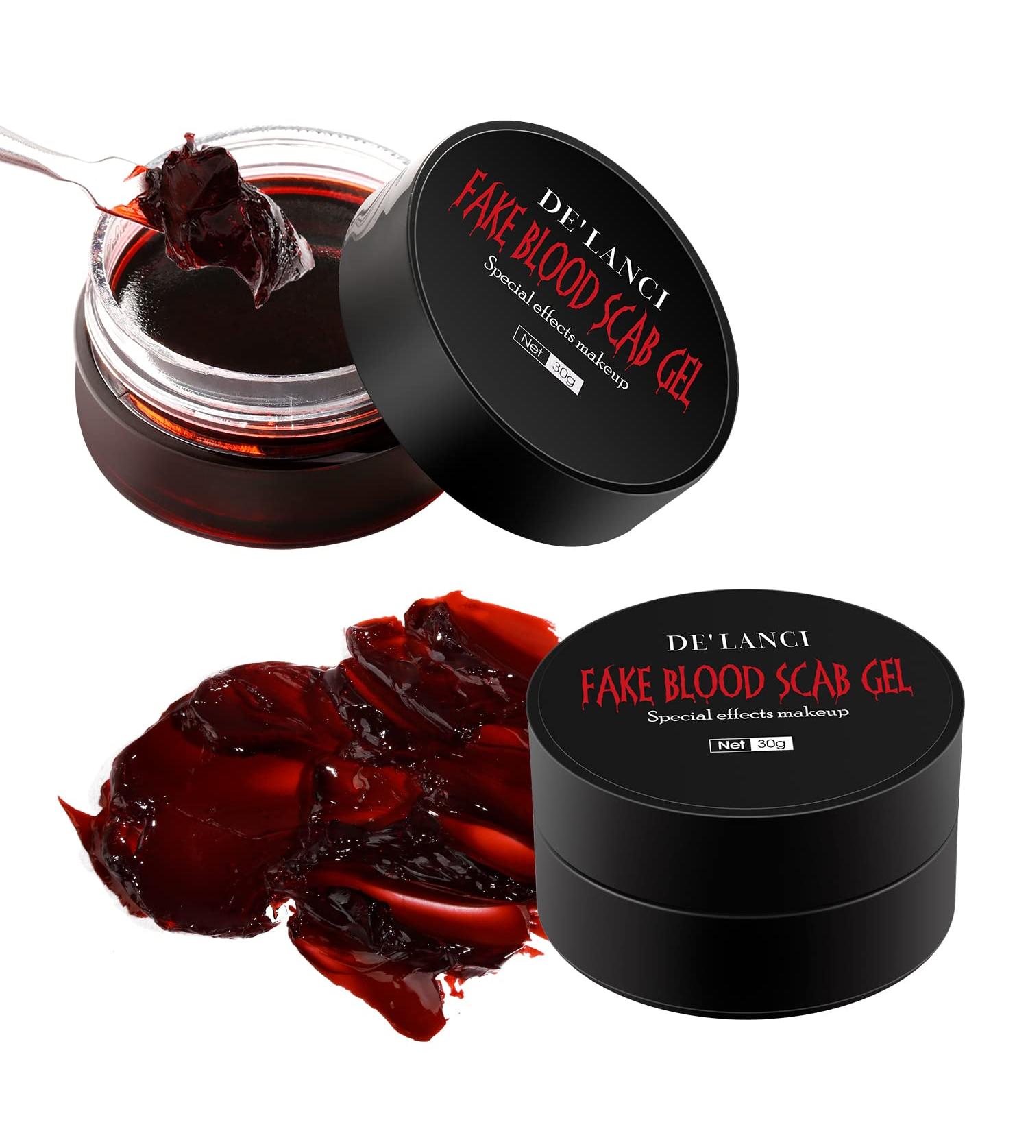 DE'LANCI Fake Blood Scab 2 Pcs - Realistic Halloween SFX Makeup for Zombie Vampire Cosplay - 60g - Buy Online on GoSupps.com