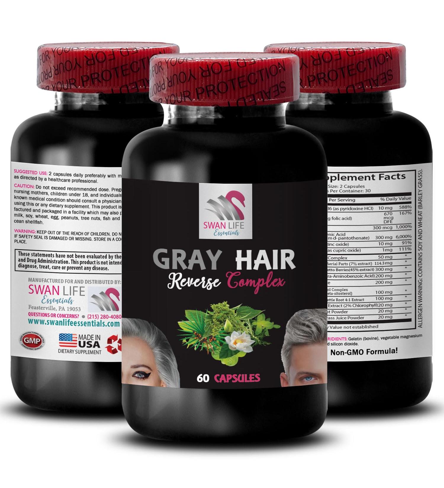 PABA - GRAY HAIR REVERSE - hair shine fresh hair color color reawakening dynamic hair luminous hair hair enhancement true color hair color boost vibrancy restore 1 Bottle 60 Capsules - Buy Online on GoSupps.com