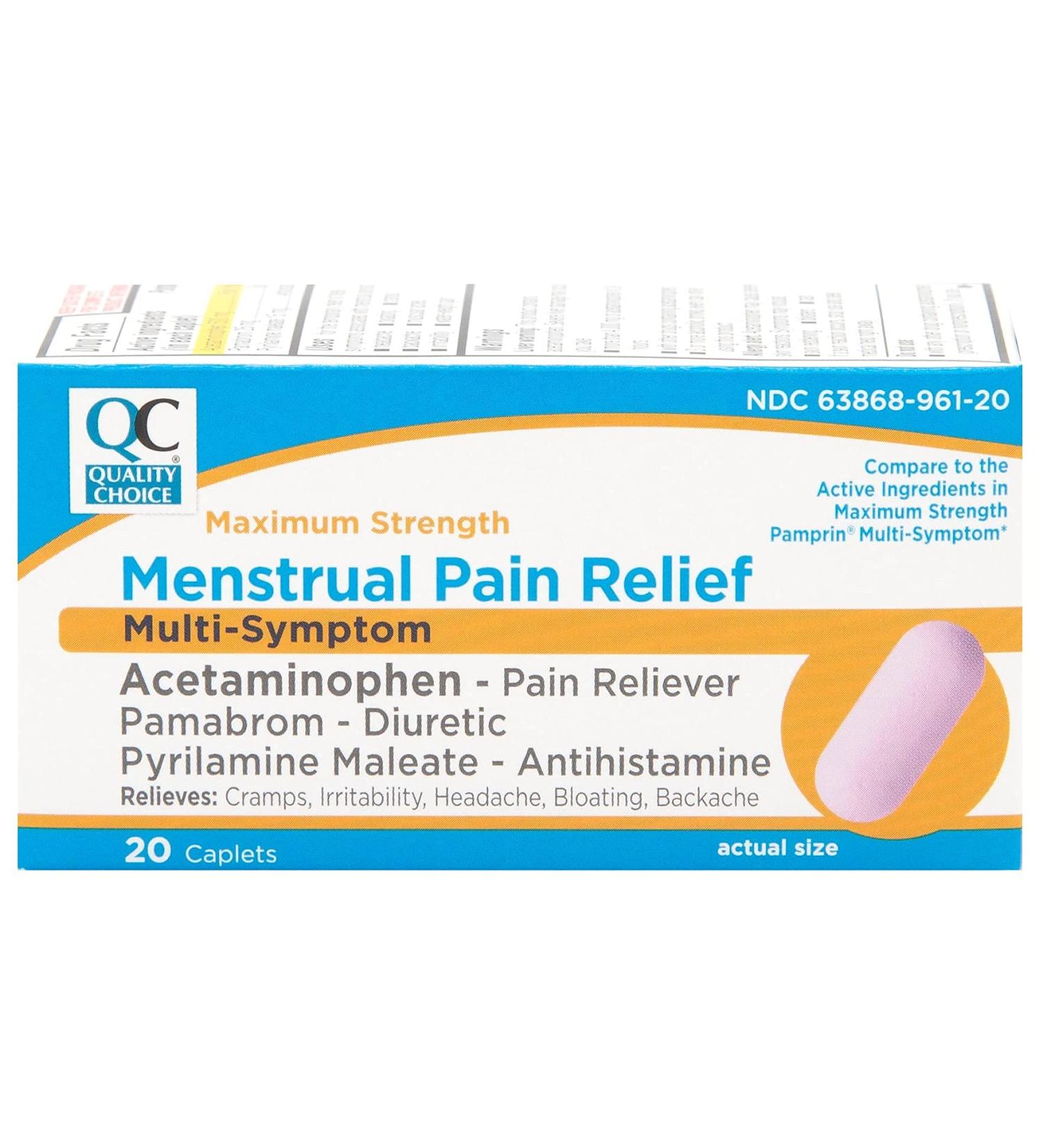 Quality Choice Maximum Strength Menstrual Pain Relief Caplets - 20 Count Package - Buy Online on GoSupps.com
