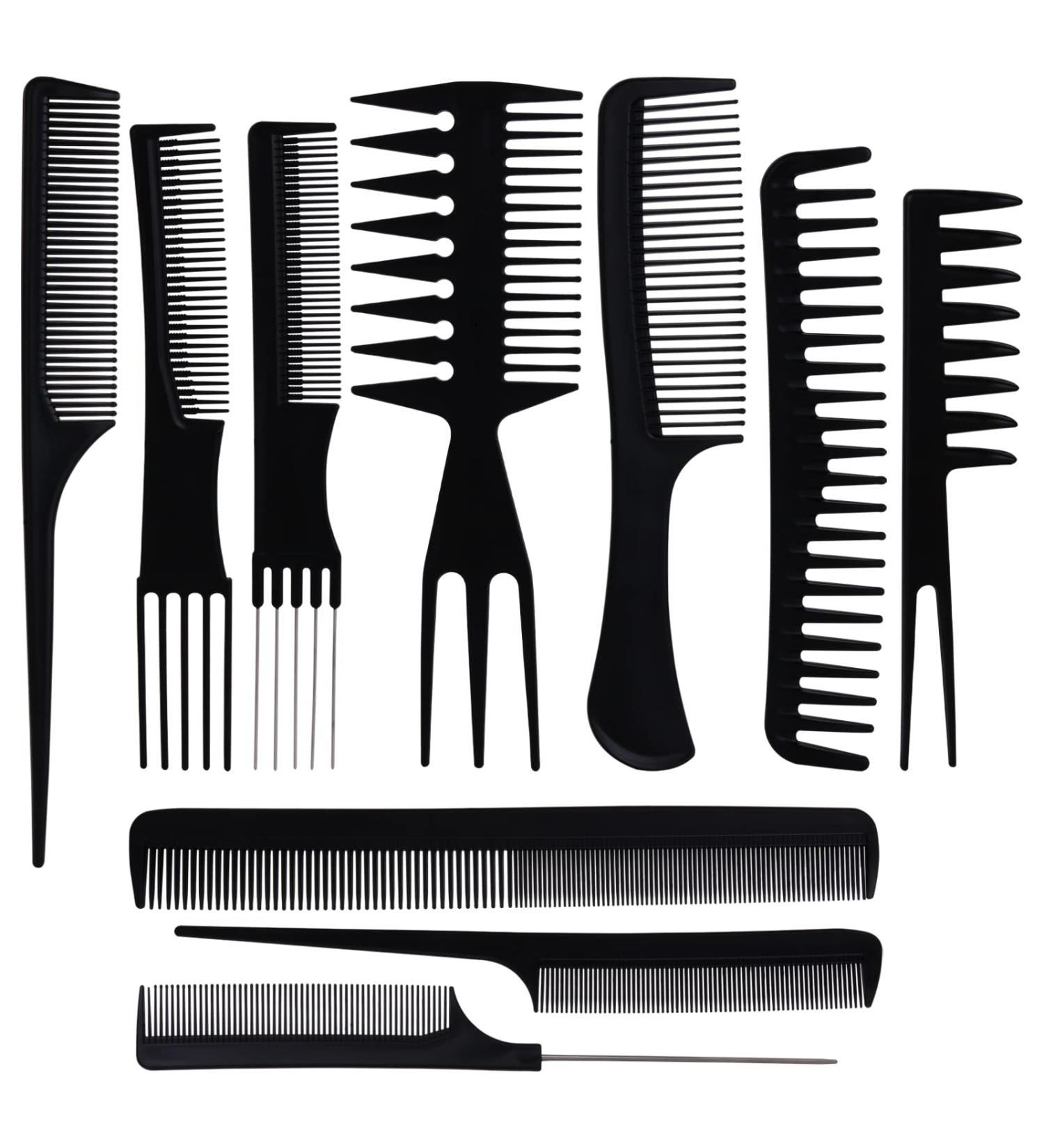 Oneleaf 10PCS Professional Styling Comb Set for All Hair Types & Styles - Black - Buy Online on GoSupps.com