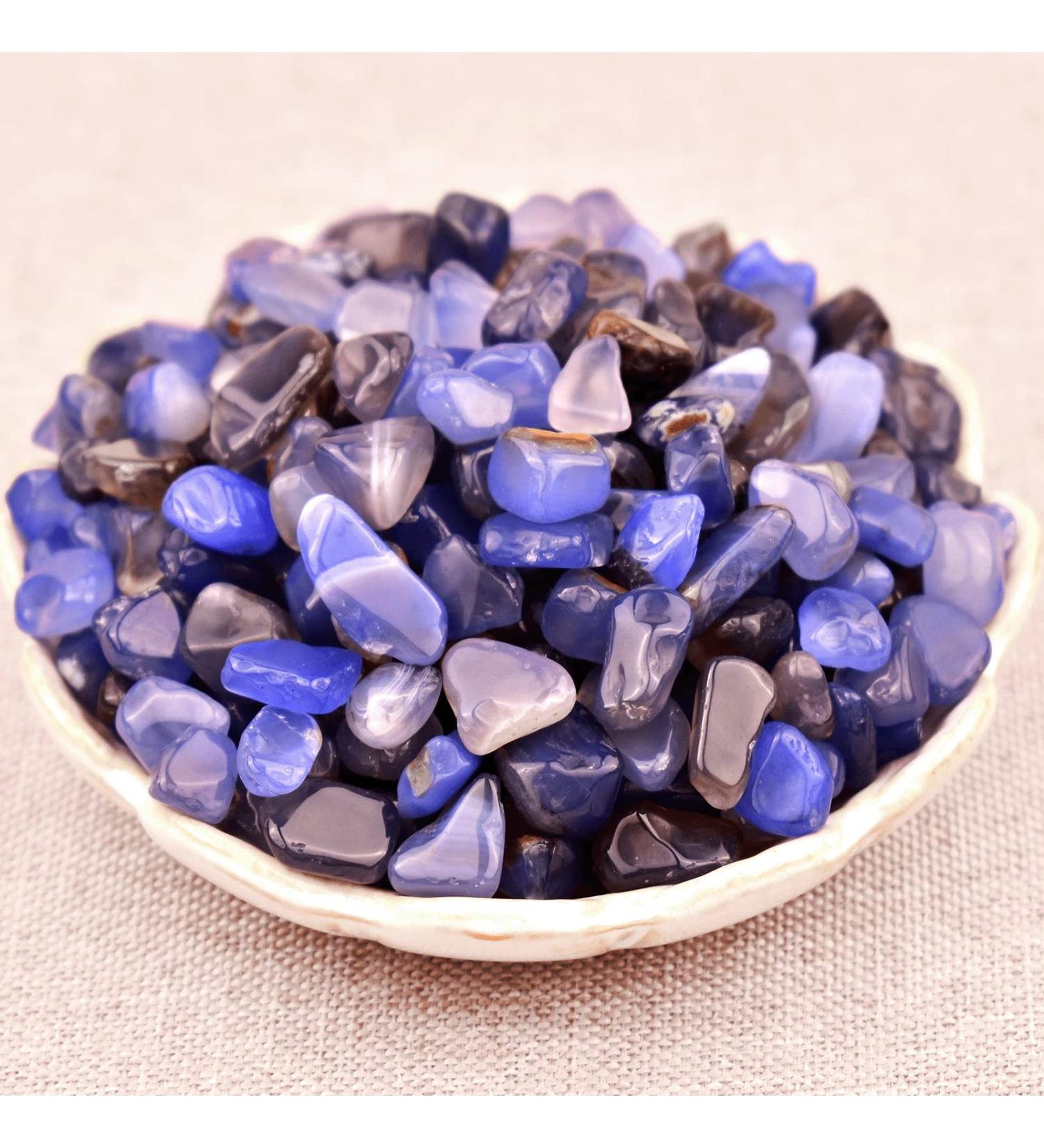 Blue Agate Crystal Chips Bulk 0.85lb (385g) for Jewelry, Crafts & Home Decor - Healing Reiki Stones, Sea Glass for Fish Tanks - 0.85lb - Buy Online on GoSupps.com