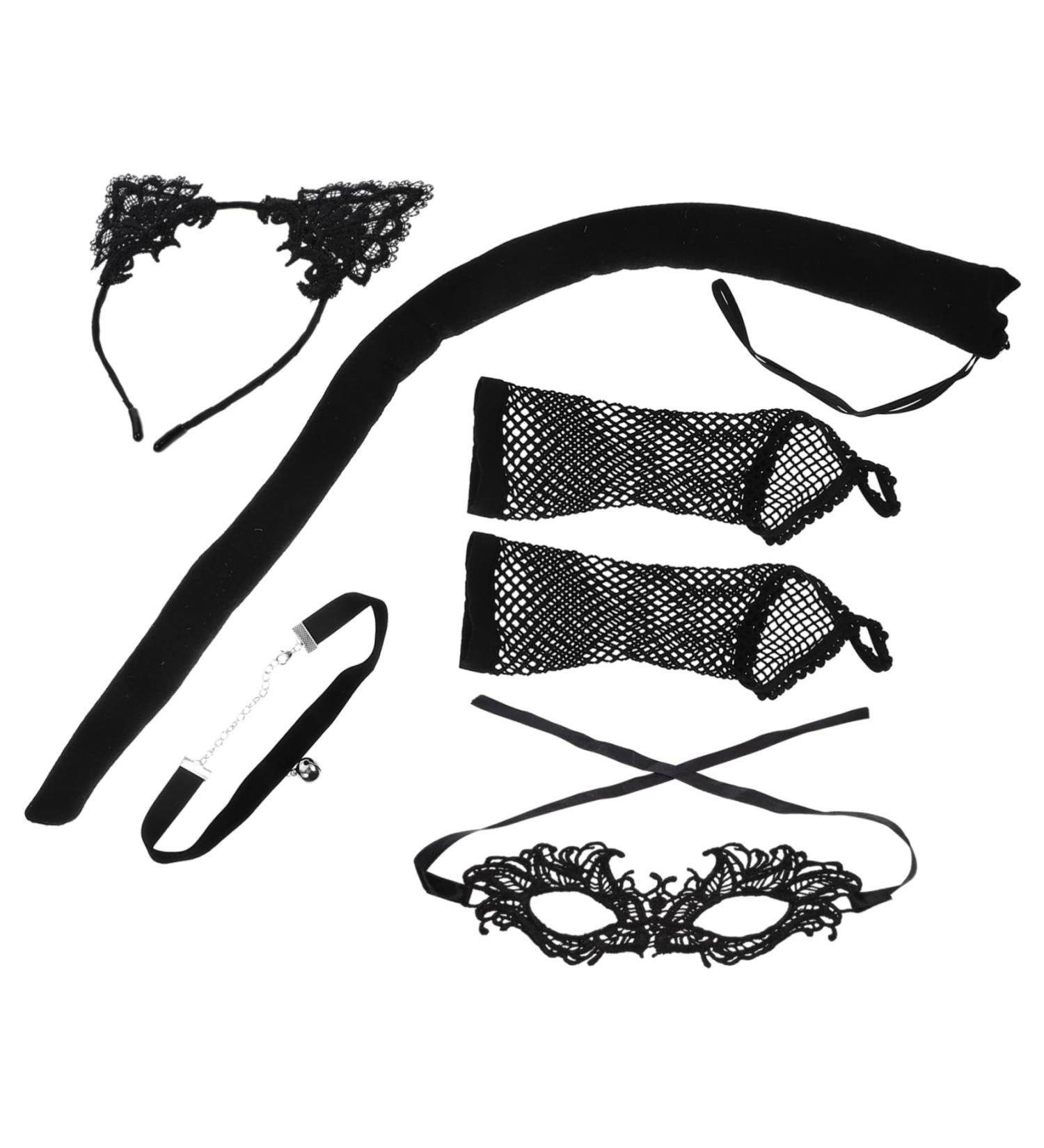 HONMEET 1 Set cat tail headband props tail masquerade eye cover Cloth - Buy Online on GoSupps.com
