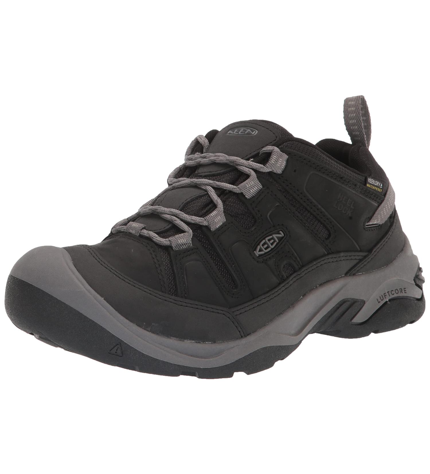 KEEN Men's Circadia Low Height Waterproof Hiking Shoes - Black/Steel Grey (Size 10) - Buy Online on GoSupps.com