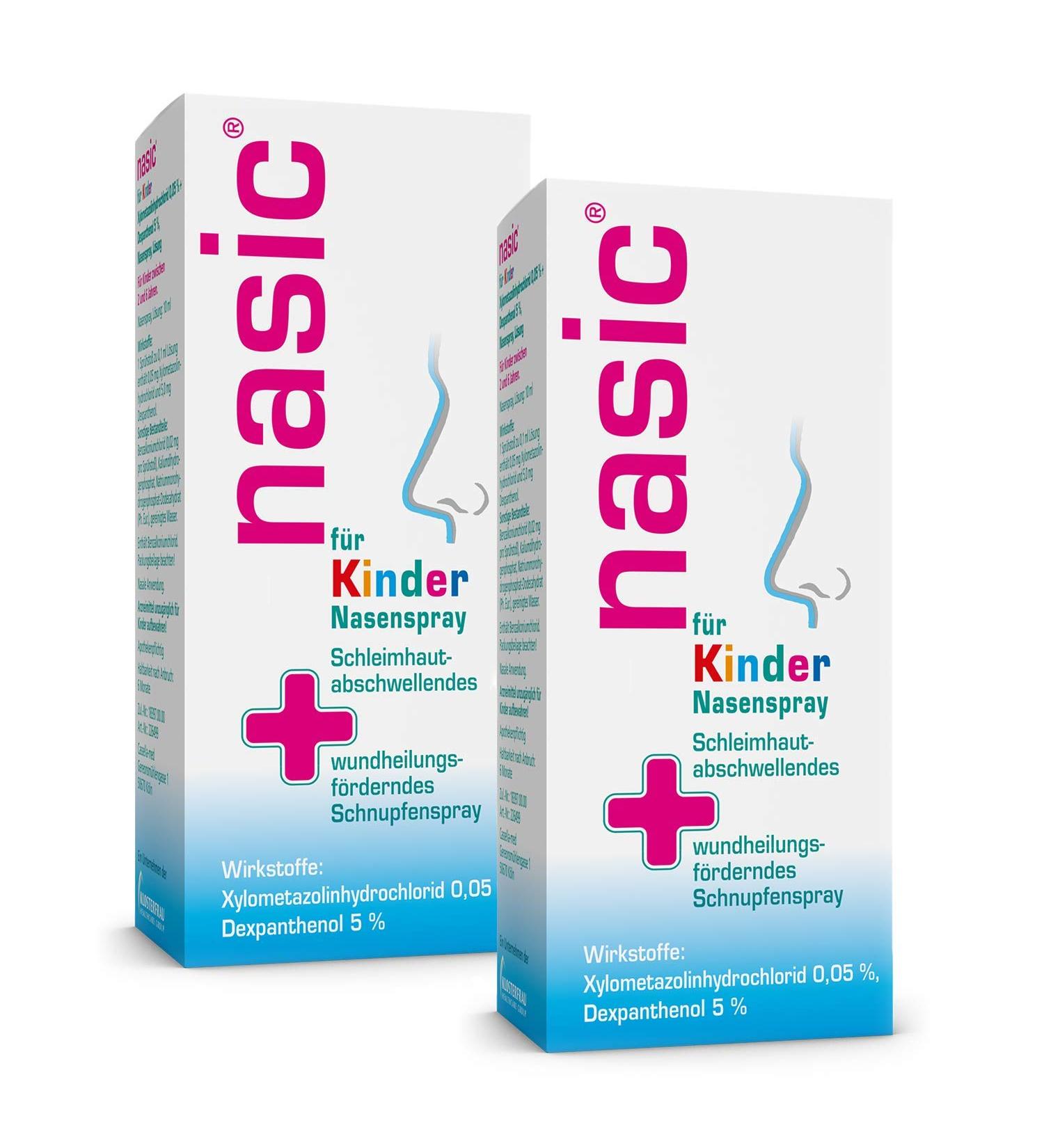 Nasic for Children Nasal Spray - Decongestant & Wound Healing | Xylometazoline & Dexpanthenol | 2 x 10ml Bundle | Ideal for Ages 2+ - Buy Online on GoSupps.com