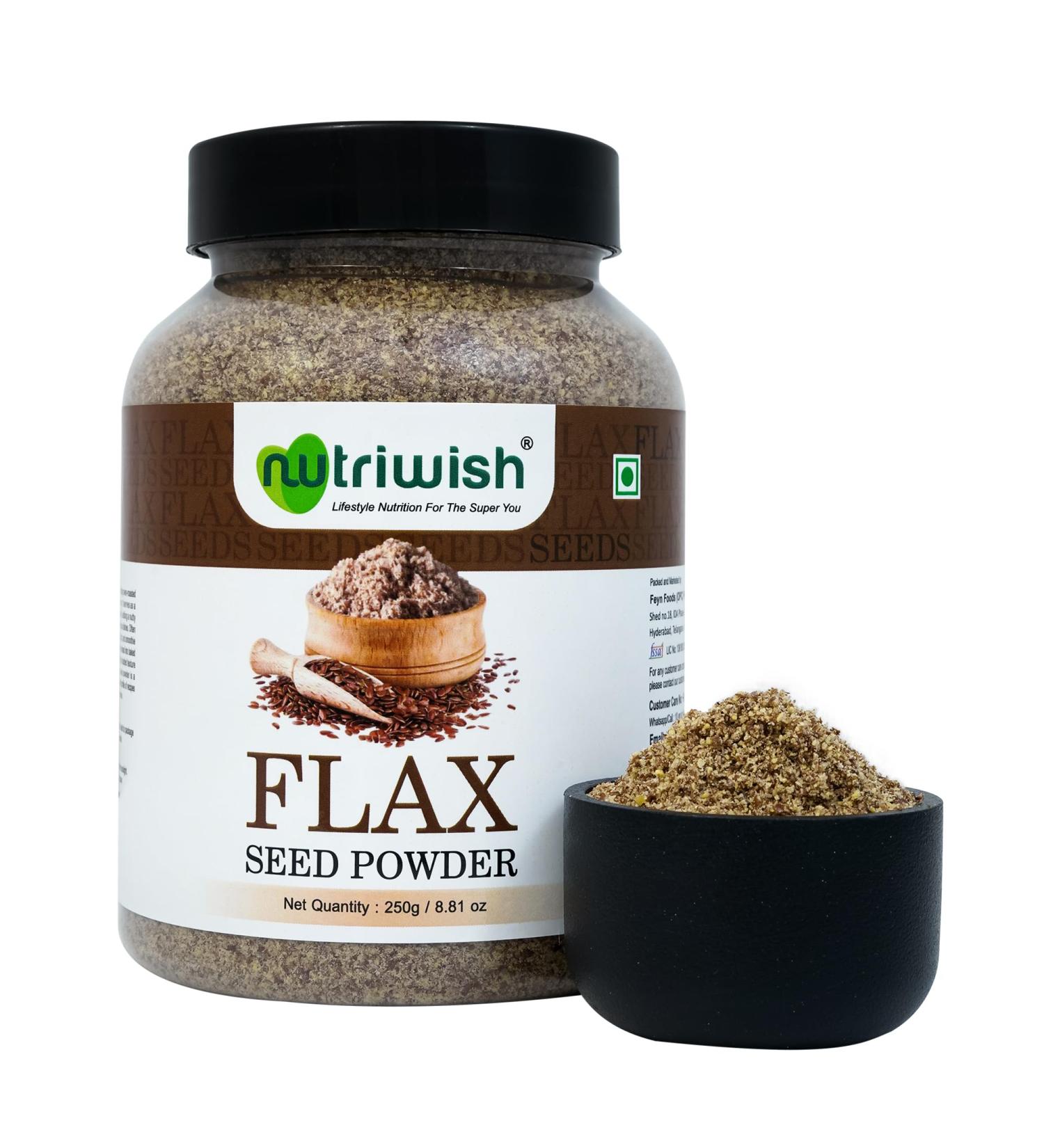 Nutriwish Flax Seed Powder 250 g | Alsi Powder | Rich in Fiber | - Buy Online on GoSupps.com