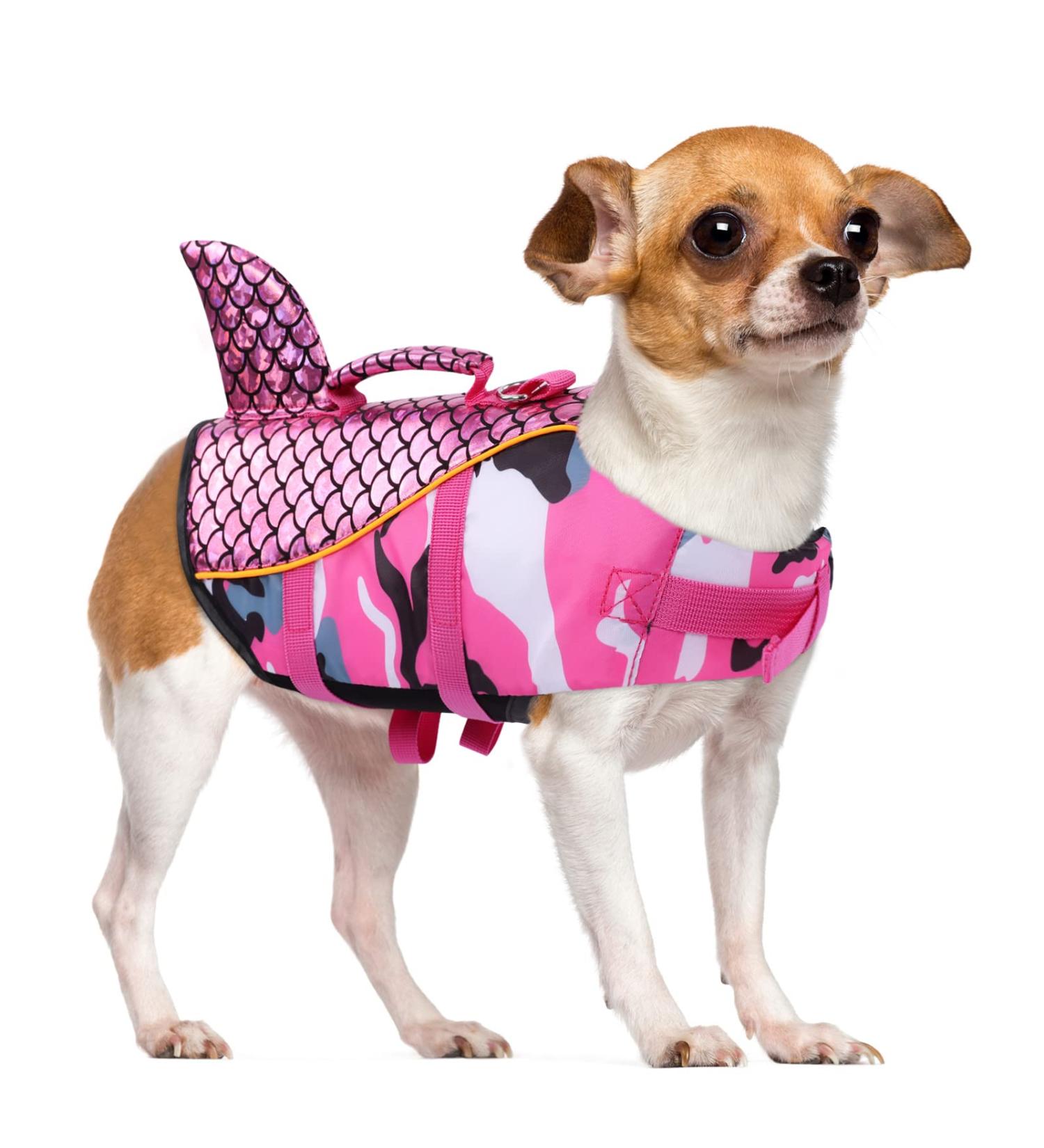 Cit toile Dog Swimming Vest - Reflective Life Jacket for Small Medium & Large Dogs - Pink Camo - Protects Pets While Swimming in Sea Lake & River - Buy Online on GoSupps.com