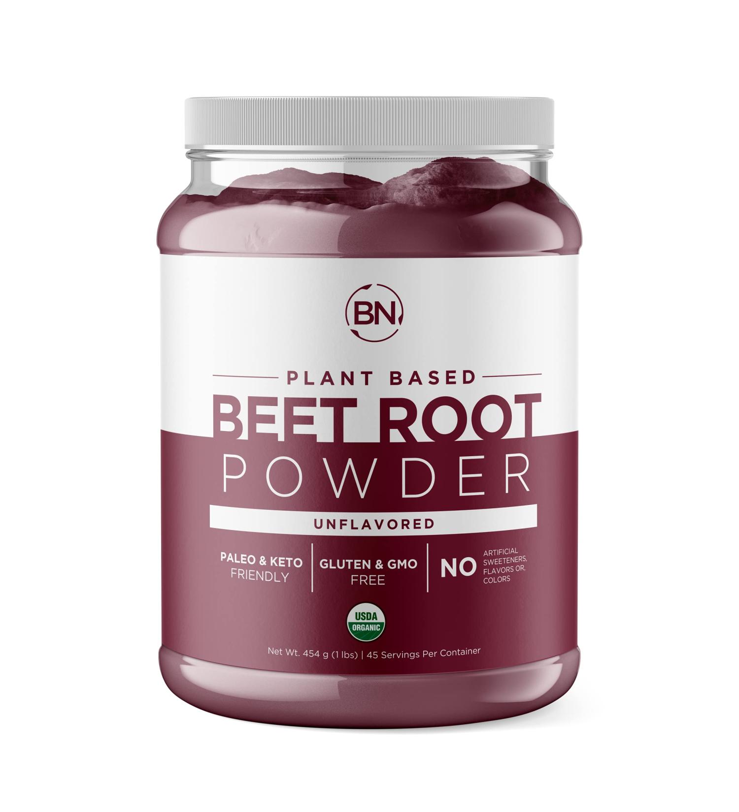 Organic Beet Root Powder - Pure Nitric Oxide Booster for Stamina & Circulation - USDA Organic Non-GMO Gluten-Free Beet Powder for Morning Juice - Buy Online on GoSupps.com