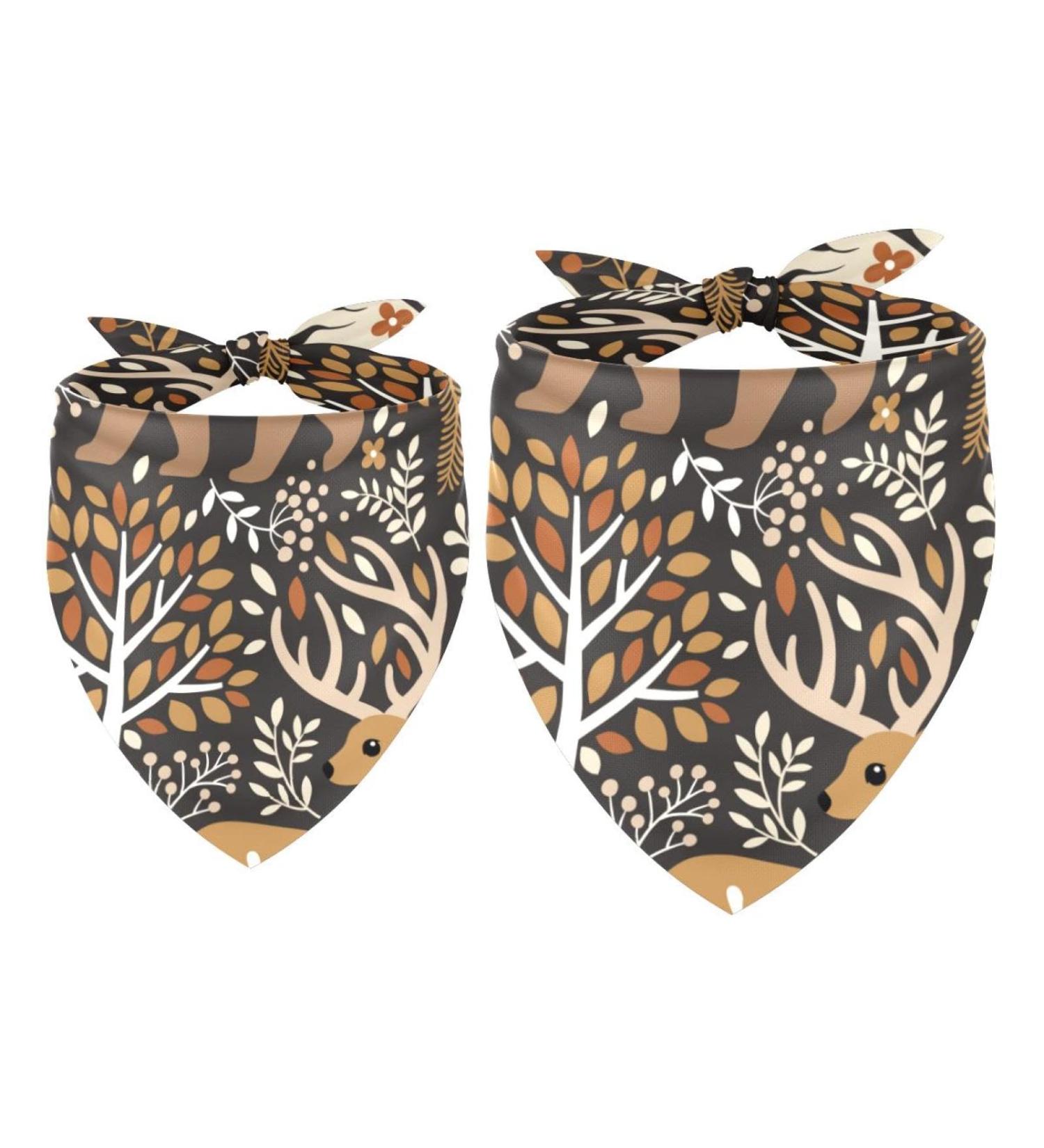 Stylish Triangular Dog Scarves - Multi-Coloured 2-Piece Set for Small Medium & Large Dogs and Cats - Buy Online on GoSupps.com