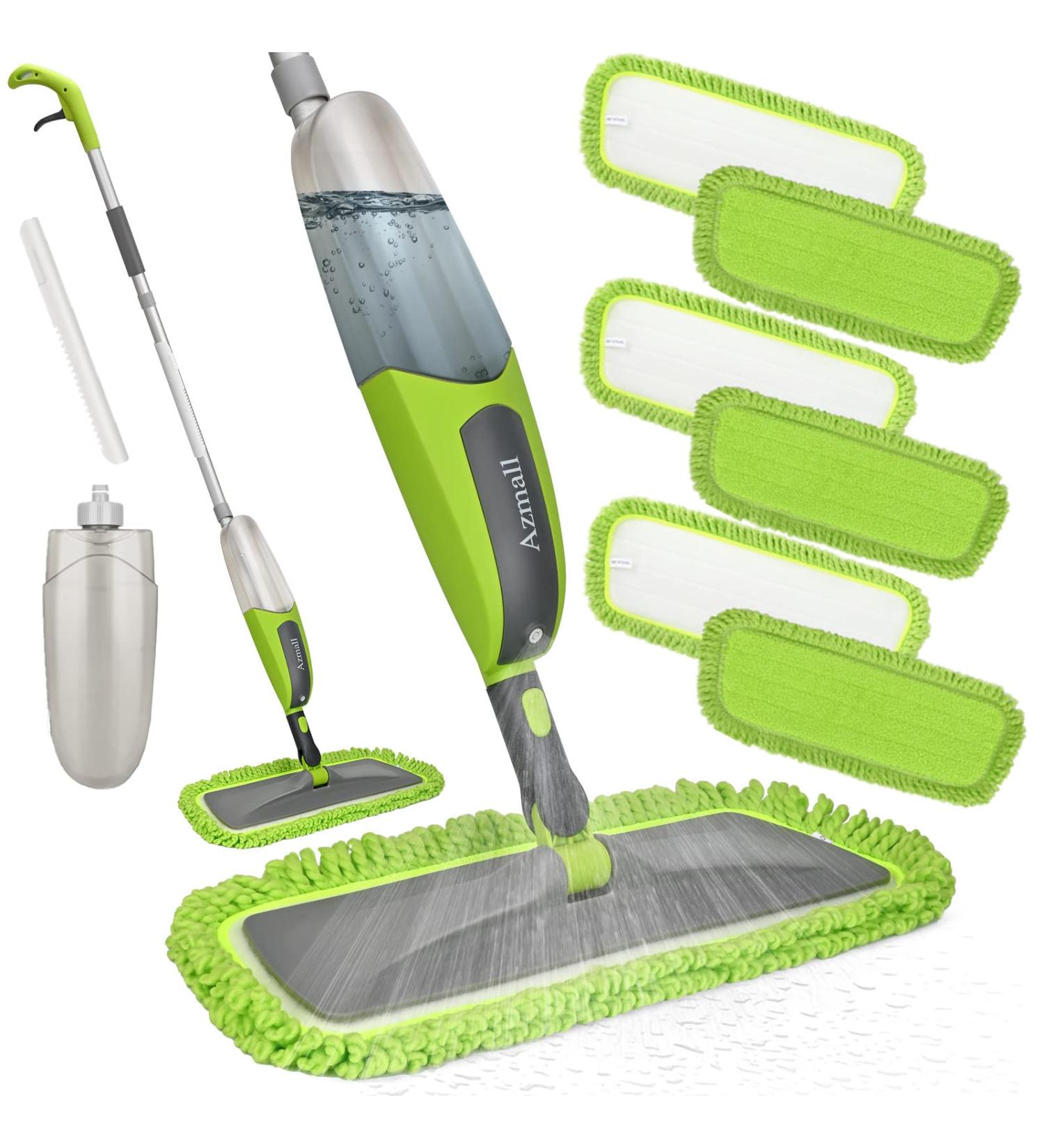 Spray Mop for Floor Cleaning with 6 Reusable Pads and Refillable Bottle - Green - Buy Online on GoSupps.com