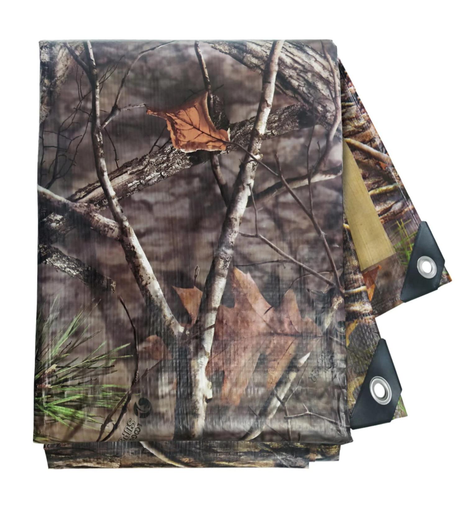 Tree Camo Heavy Duty 10 Mil Tarp Cover | Waterproof & UV Resistant Tarpaulin for Outdoor Camping, Hunting, and Backpacking | Ideal for Canopy Tent, Ground Tarp, Boat, Motorcycles, Roofs, and Wood - 6ft x 8ft - Buy Online on GoSupps.com