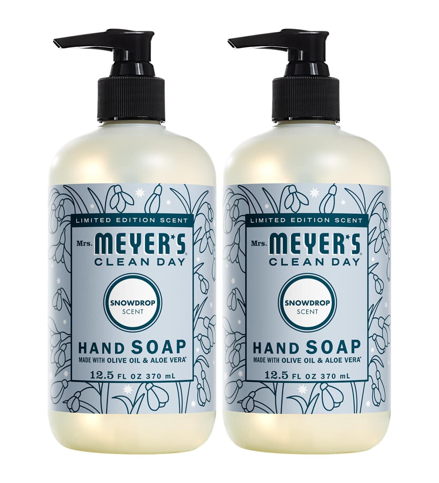 Mrs. MEYER'S CLEAN DAY Liquid Hand Soap, Snow Drop 12.5 Fl Oz (Pack of 2) - Buy Online on GoSupps.com