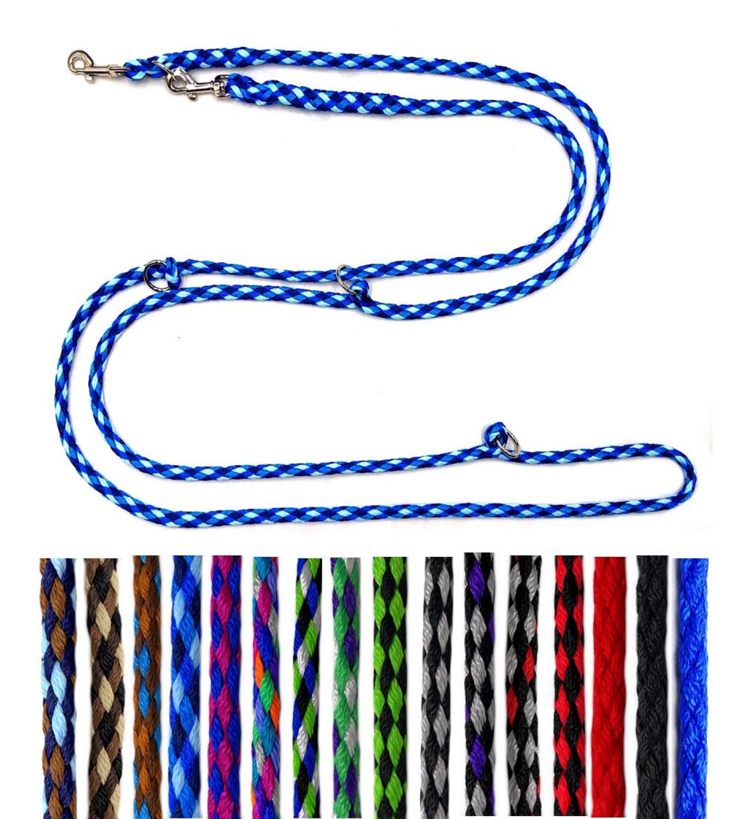 Lightweight Double Line Dog Linen for Small Dogs - 2.40m 2.80m 3.50m 4-Fold Adjustable Ocean Blue Tones - Perfect for Pets Up to 15kg - Buy Online on GoSupps.com