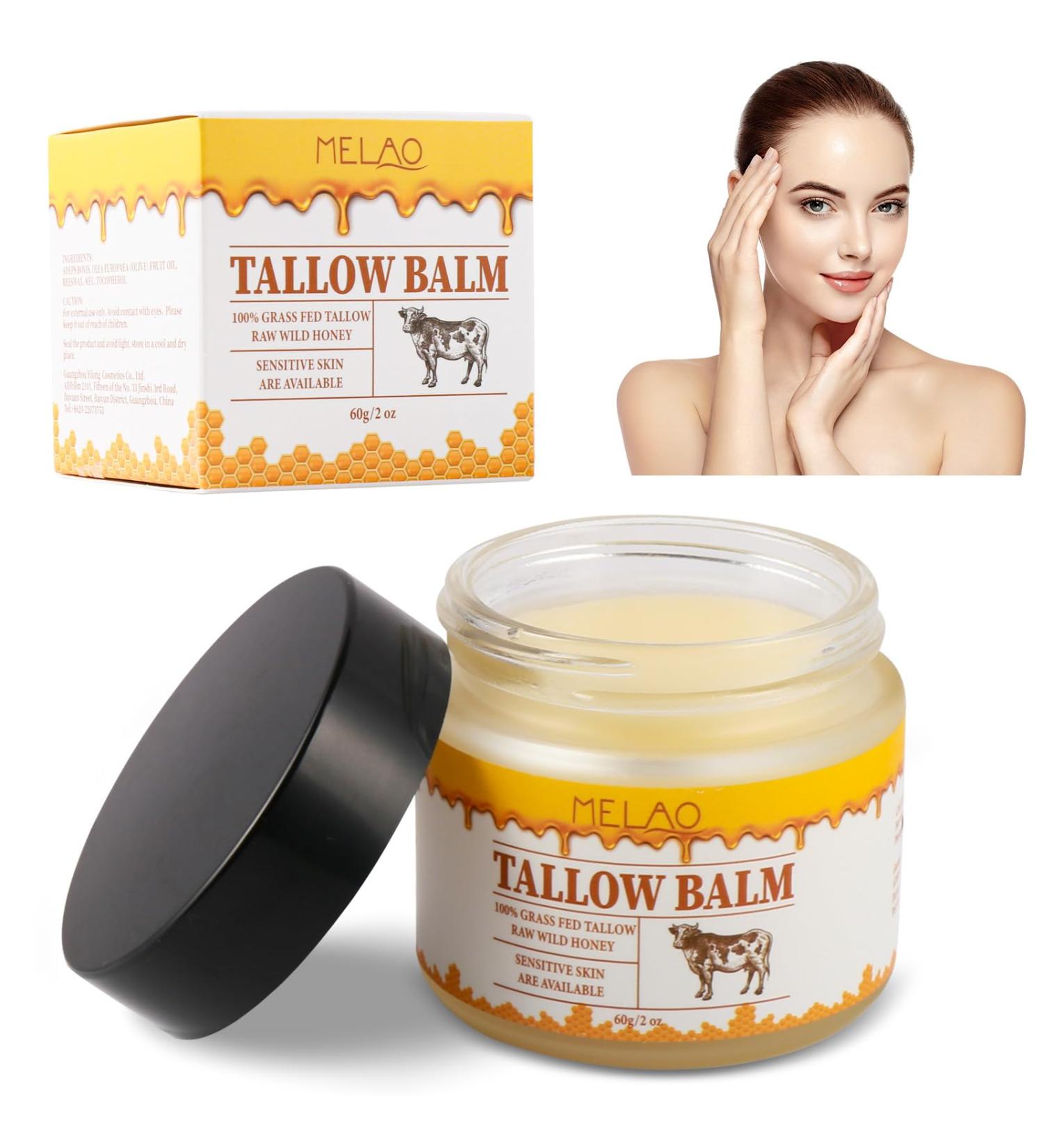 Natural Beef Tallow Cream - Nourishing Body Lotion for Sensitive Skin | Grass Fed Non-Greasy Moisturizer with Honey - International Shipping Available - Buy Online on GoSupps.com