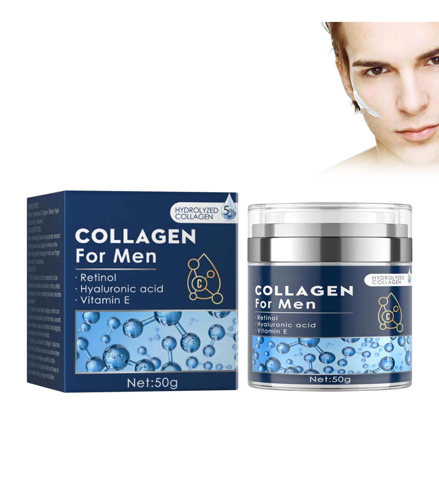 Mikabila 50ML Anti-Wrinkle Face Cream for Man Pro-Collagen Anti-Wrinkle Moisturiser for Men Anti-Ageing Mens Repair Skincare Natural and Organic Anti Wrinkle Face Cream To Reduce Fine Lines - Buy Online on GoSupps.com