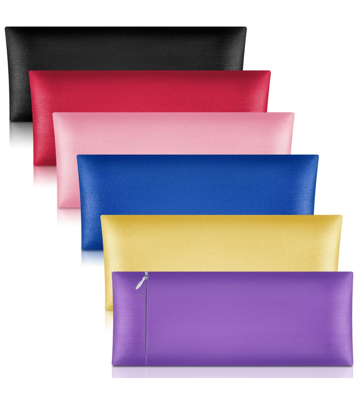 Tudomro Satin Eye Pillow Case Set - Washable, Lightweight Cover for Yoga, Massage & Meditation - 6 Pieces - 9.8 x 4 Inches - Buy Online on GoSupps.com