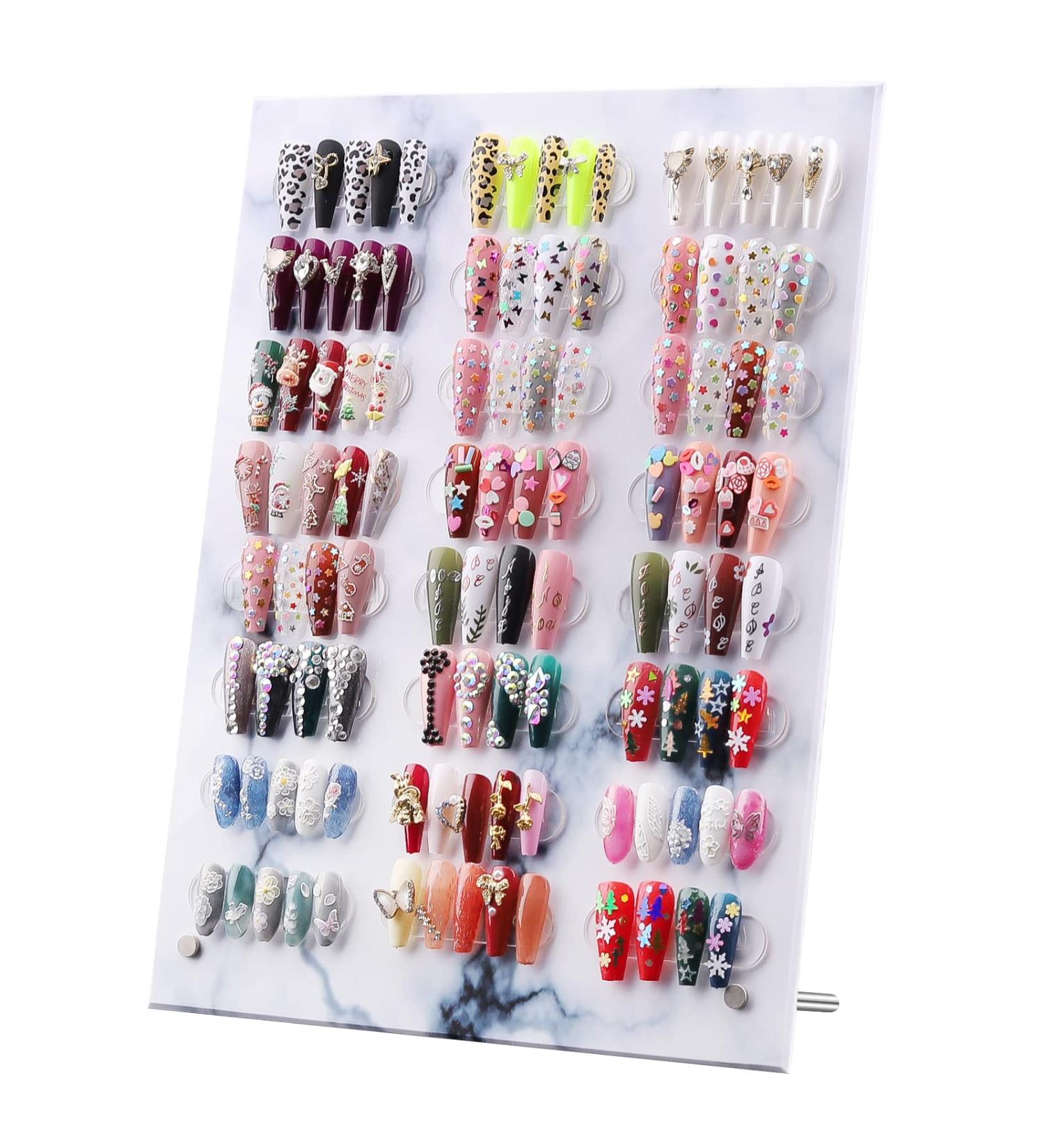Kalolary Large Magnetic Marble Nail Art Display Board - Detachable Color Card Stand for Acrylic False Tips - Buy Online on GoSupps.com