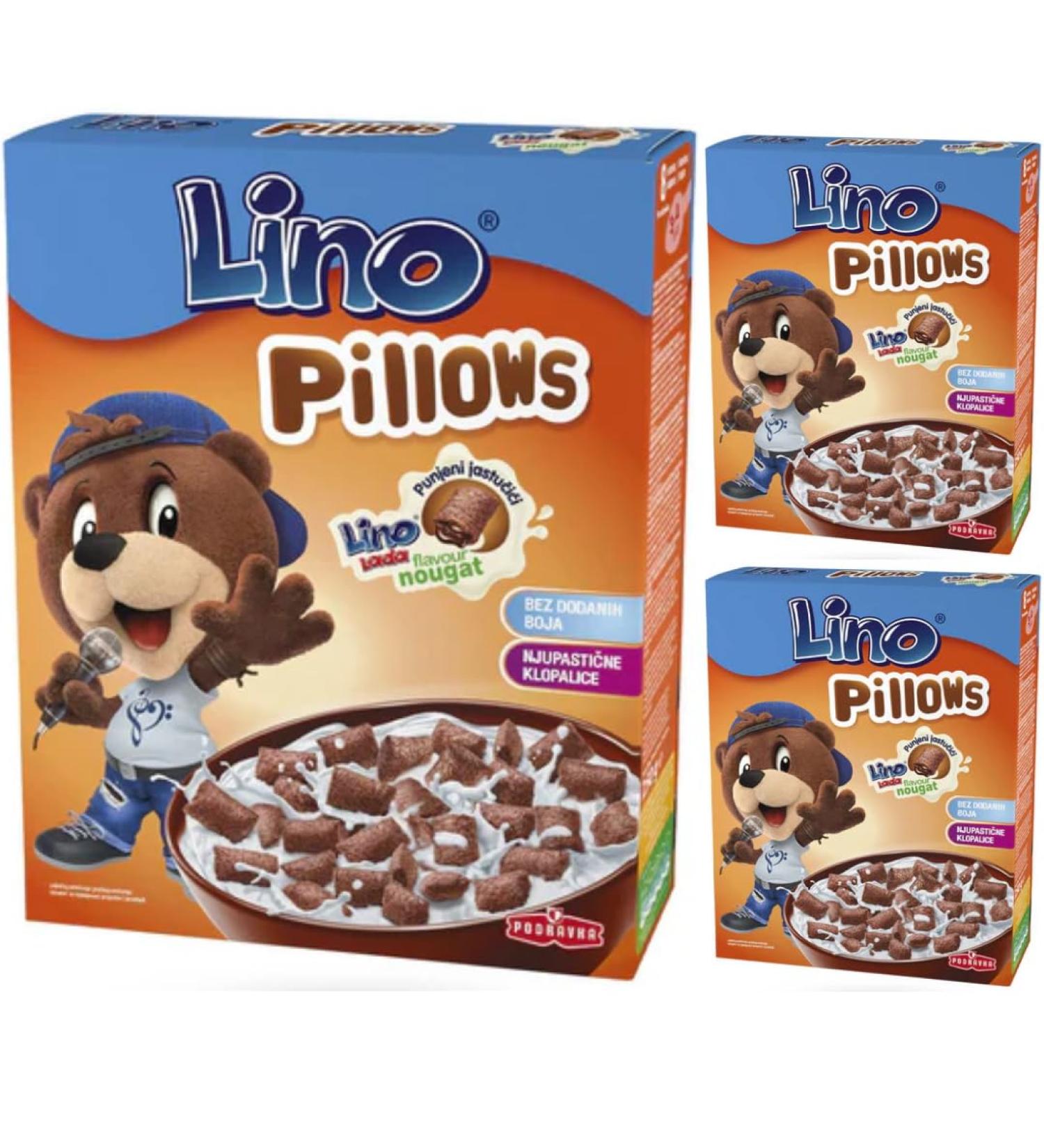 Lino Pillows with Lino Lada Dark Filling Cereal Muesli Cornflakes 250 gx 3 boxes