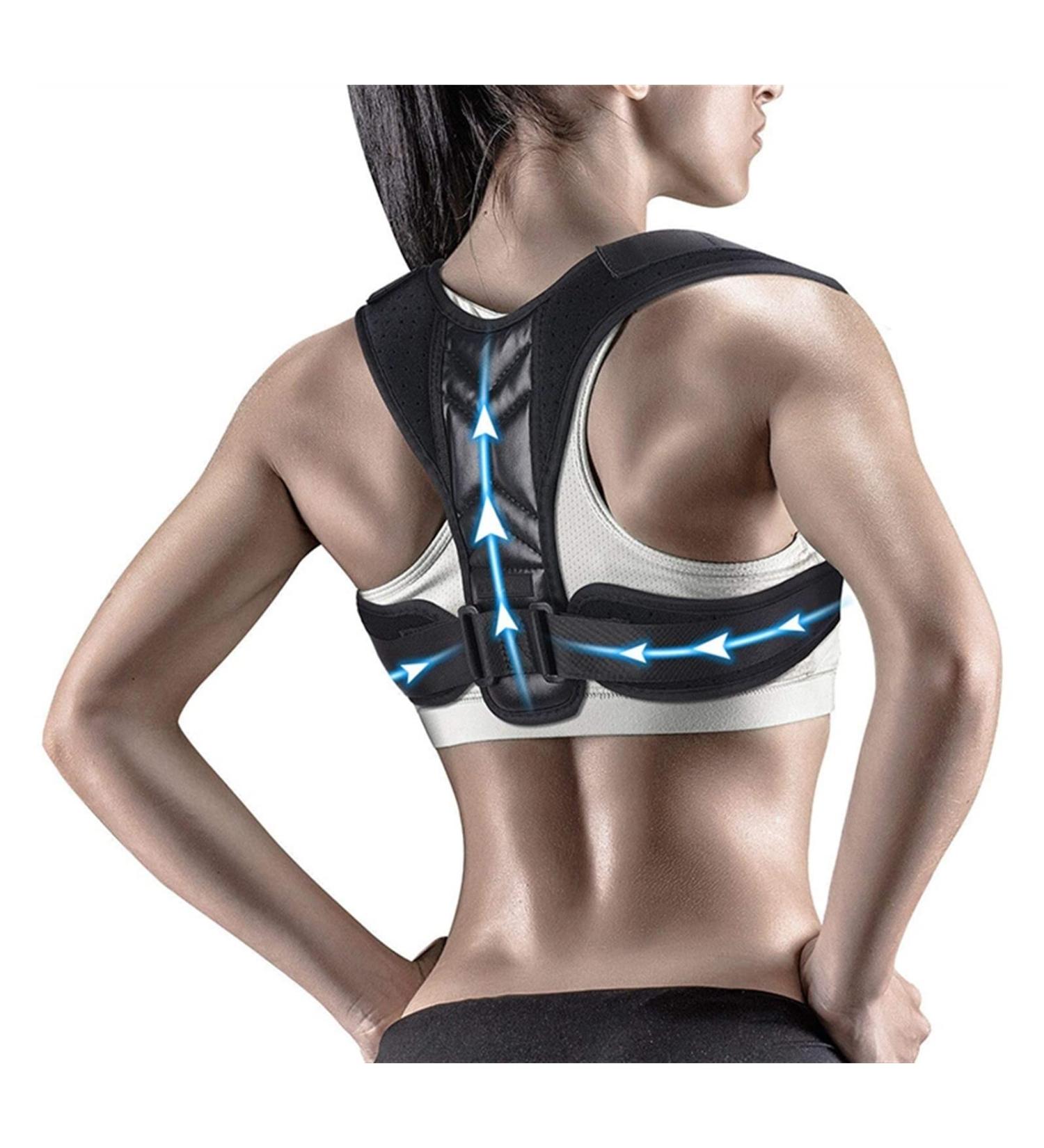 Adjustable Anti-hunchback Posture Correction Belt Upper Back Support Belt Sitting Posture Corrector Clavicle Spine Shoulder Braces Correction lofty ambition Black M/M - Buy Online on GoSupps.com