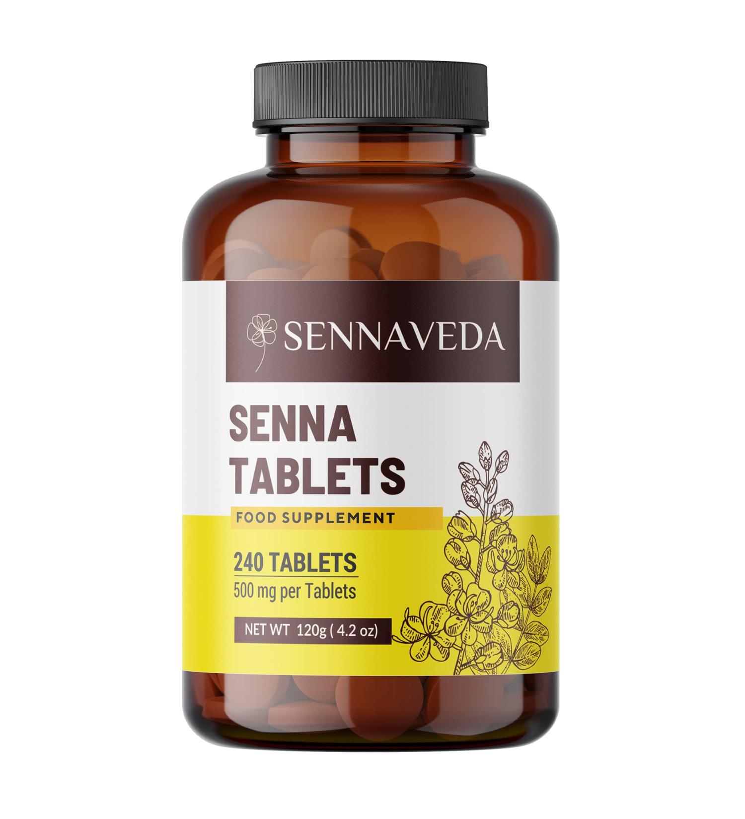 Sennaveda Senna Tablets 240 ct | Natural Laxatives for Digestive Health & Detox Cleanse - Buy Online on GoSupps.com