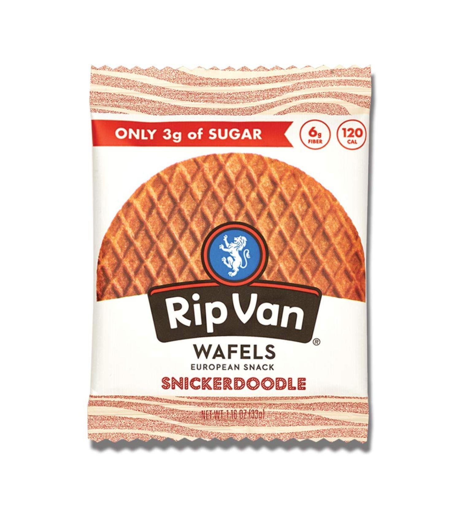 Rip Van Wafels Snickerdoodle Stroopwafels | Keto-Friendly, Low Sugar Healthy Snacks (12 Pack) - Buy Online on GoSupps.com