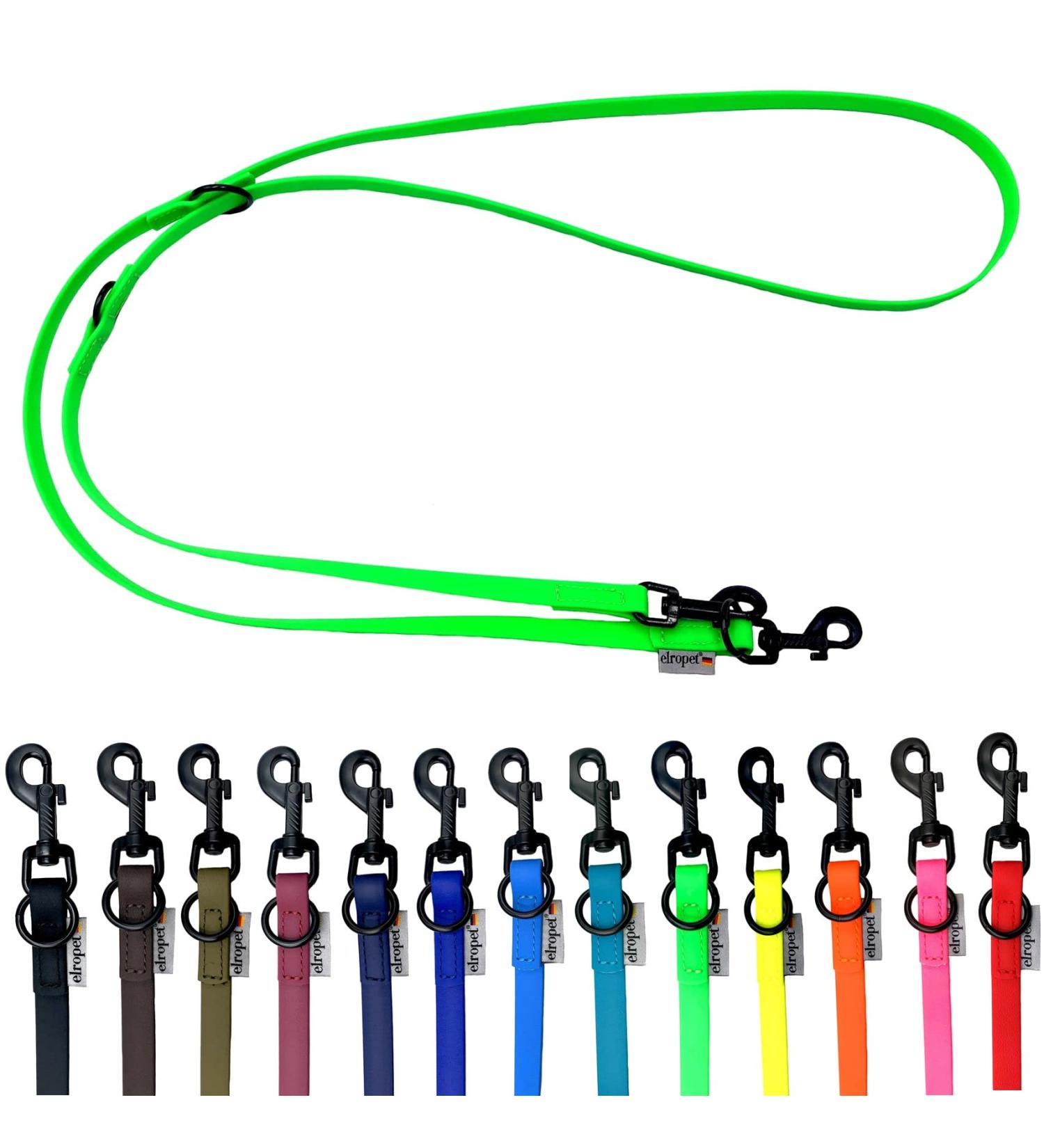 Biothane Dog Leash - Adjustable Hook for Small & Large Dogs | 2m 2.4m 2.8m 3.5m 5m | Neon Green 16mm - Buy Online on GoSupps.com
