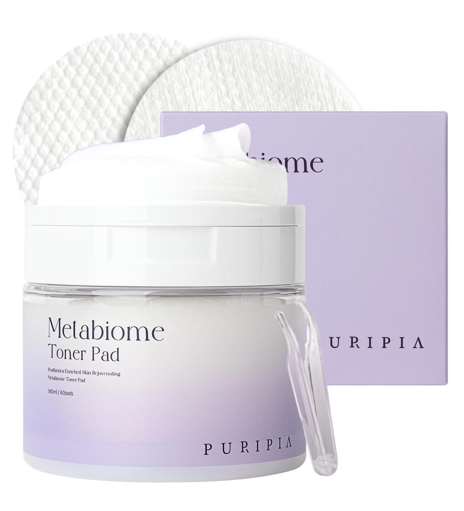 PURIPIA Metabiome Korean Toner Pads for Clear face Skin Care Soothing exfoliating Cotton Tea Tree Toning pad Sheet mask Blemish brightening Dry Facial Vitamin c Collagen - Buy Online on GoSupps.com